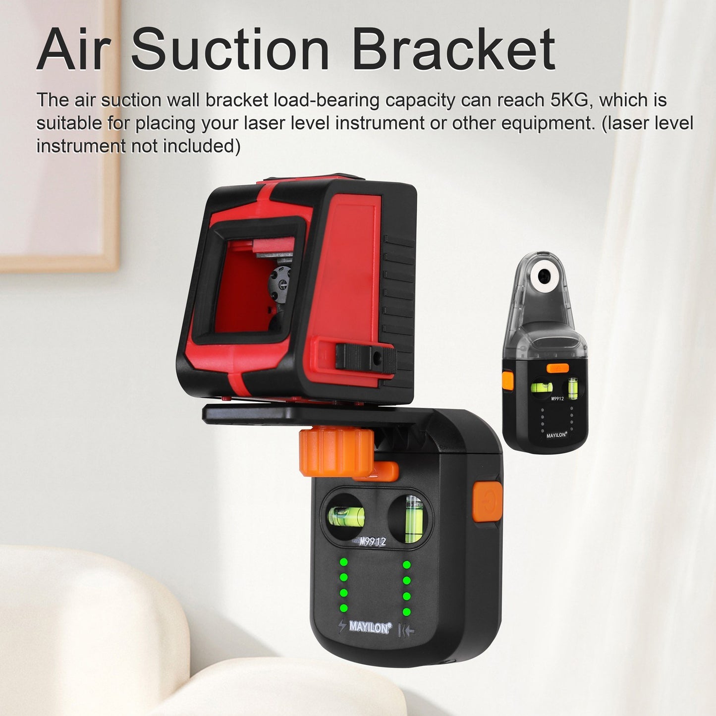 Dual Function Electric Drilling Dust Collector & Laser Level Bracket with 5m Red Laser