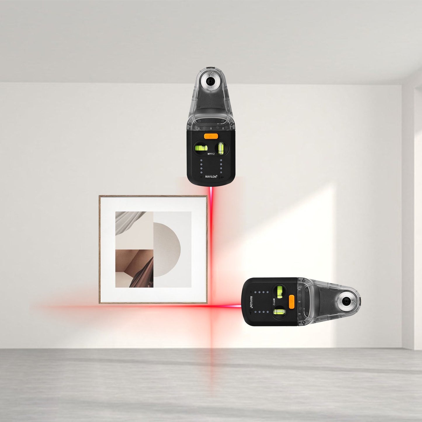 Dual Function Electric Drilling Dust Collector & Laser Level Bracket with 5m Red Laser