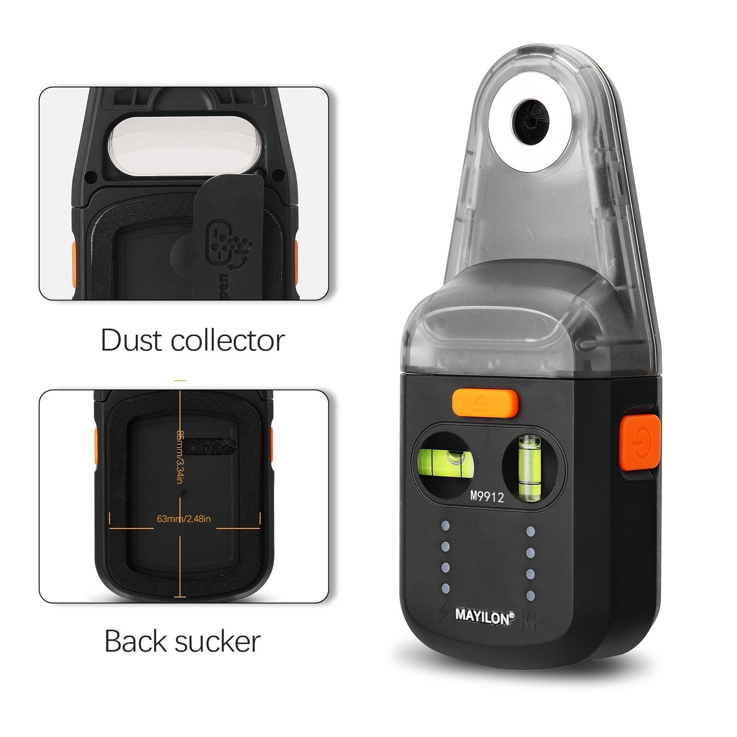 Dual Function Electric Drilling Dust Collector & Laser Level Bracket with 5m Red Laser