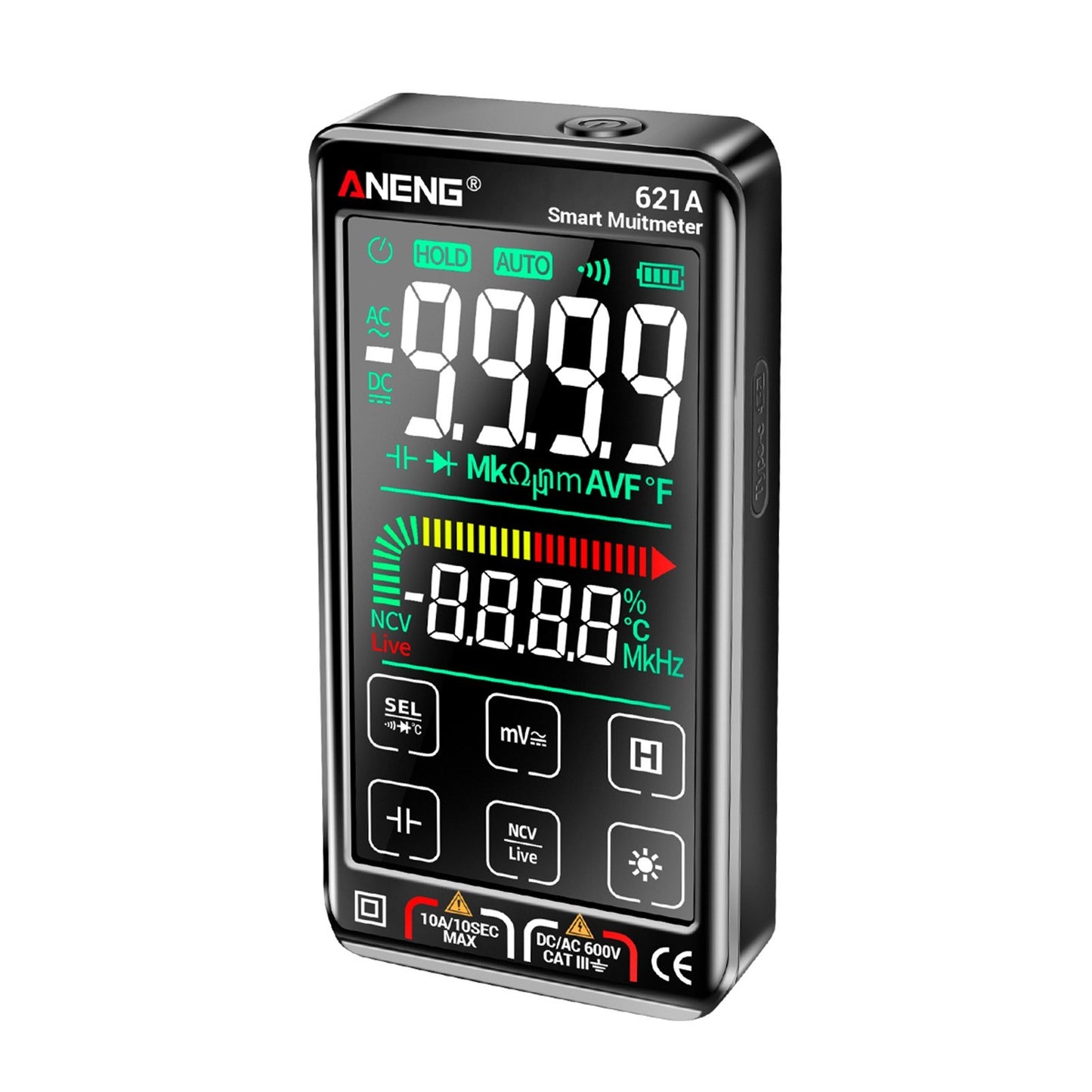 ANENG 621A Touch Screen Digital Multimeter 9999 Counts Auto Range Portable Rechargeable NCV Meter