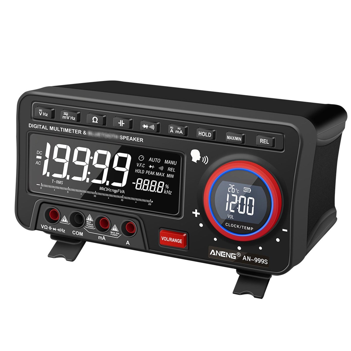 ANENG 2-In-1 Bluetooth Speaker AC/DC Bench Multimeter, 19999 Counts True-RMS Voice Broadcast (Non-Rechargeable)