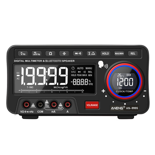 ANENG 2-In-1 Bluetooth Speaker AC/DC Bench Multimeter, 19999 Counts True-RMS Voice Broadcast (Non-Rechargeable)