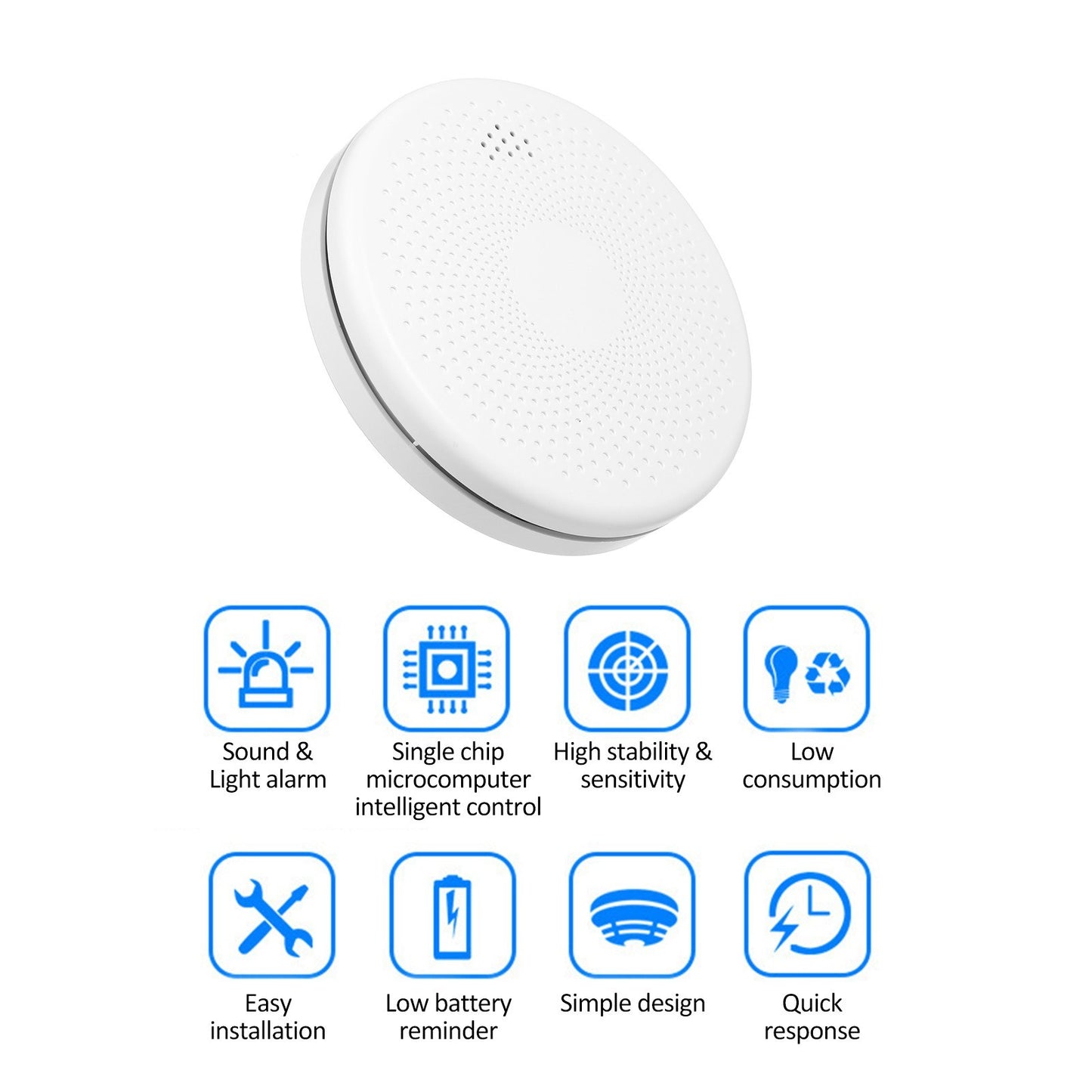 2-in-1 Smart Smoke & CO Alarm Sensor with WiFi for Home & Commercial Use