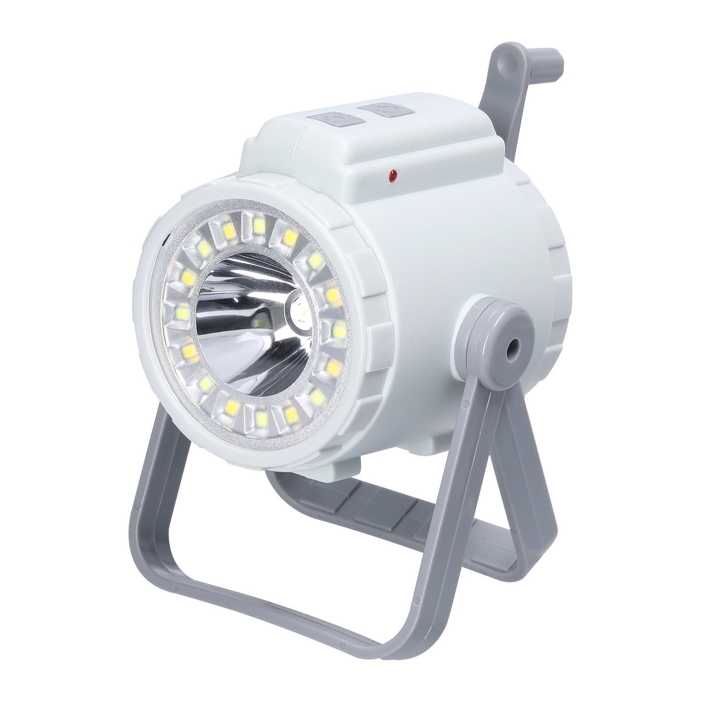 3-in-1 Portable Camping Lamp: Hand Crank Tent Light, Searchlight, SOS Flashlight with Adjustable Three-Color Temperatures