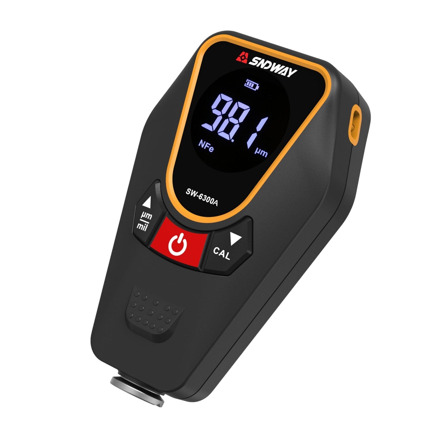SNDWAY Car Paint Coating Thickness Gauge, Handheld Backlit LCD Meter, 0-1200μm Range, 0.01μm Resolution, Fe/NFe Detection, µm/mils Conversion, Auto-Off
