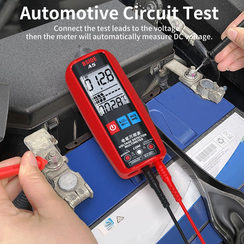 Professional Digital Multimeter - Voltage, Current, Resistance, Frequency, Diode, Temperature, Capacitance Measurement Tester with Backlit Display
