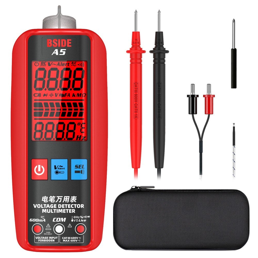 Professional Digital Multimeter - Voltage, Current, Resistance, Frequency, Diode, Temperature, Capacitance Measurement Tester with Backlit Display