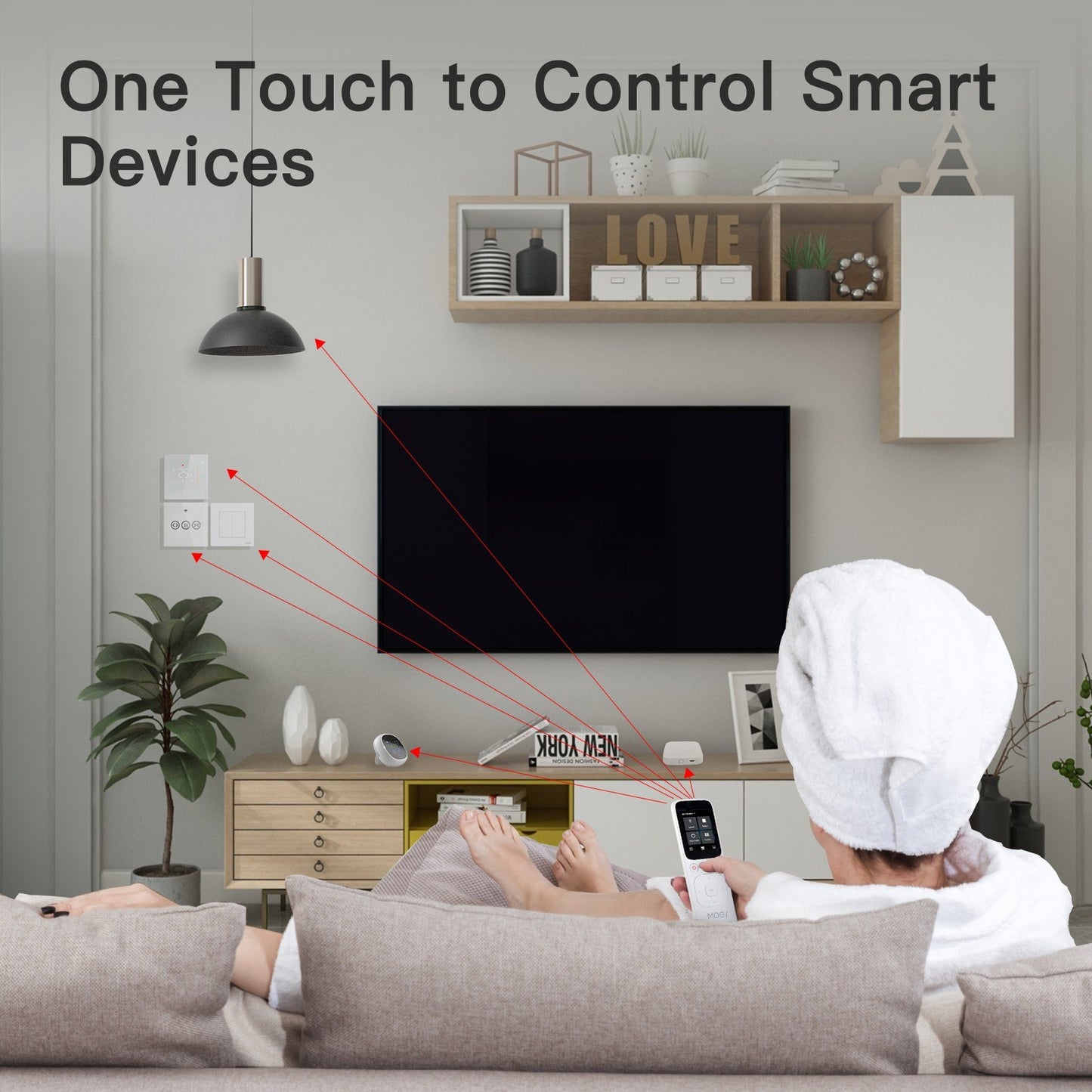 Tuya WiFi Smart Touchscreen Control Panel with IR Remote, MOES App Compatible