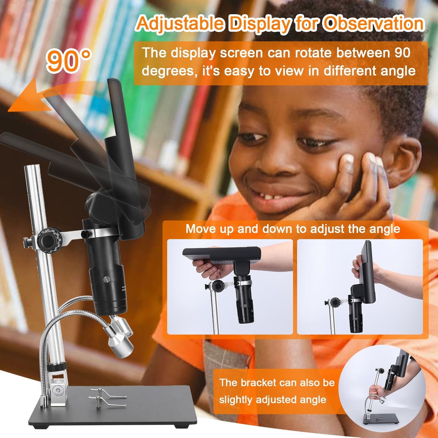 1080P Digital Soldering Microscope with 10-Inch LCD, 4X Magnification, Video & Photo Capture, LED Shadowless Lamp