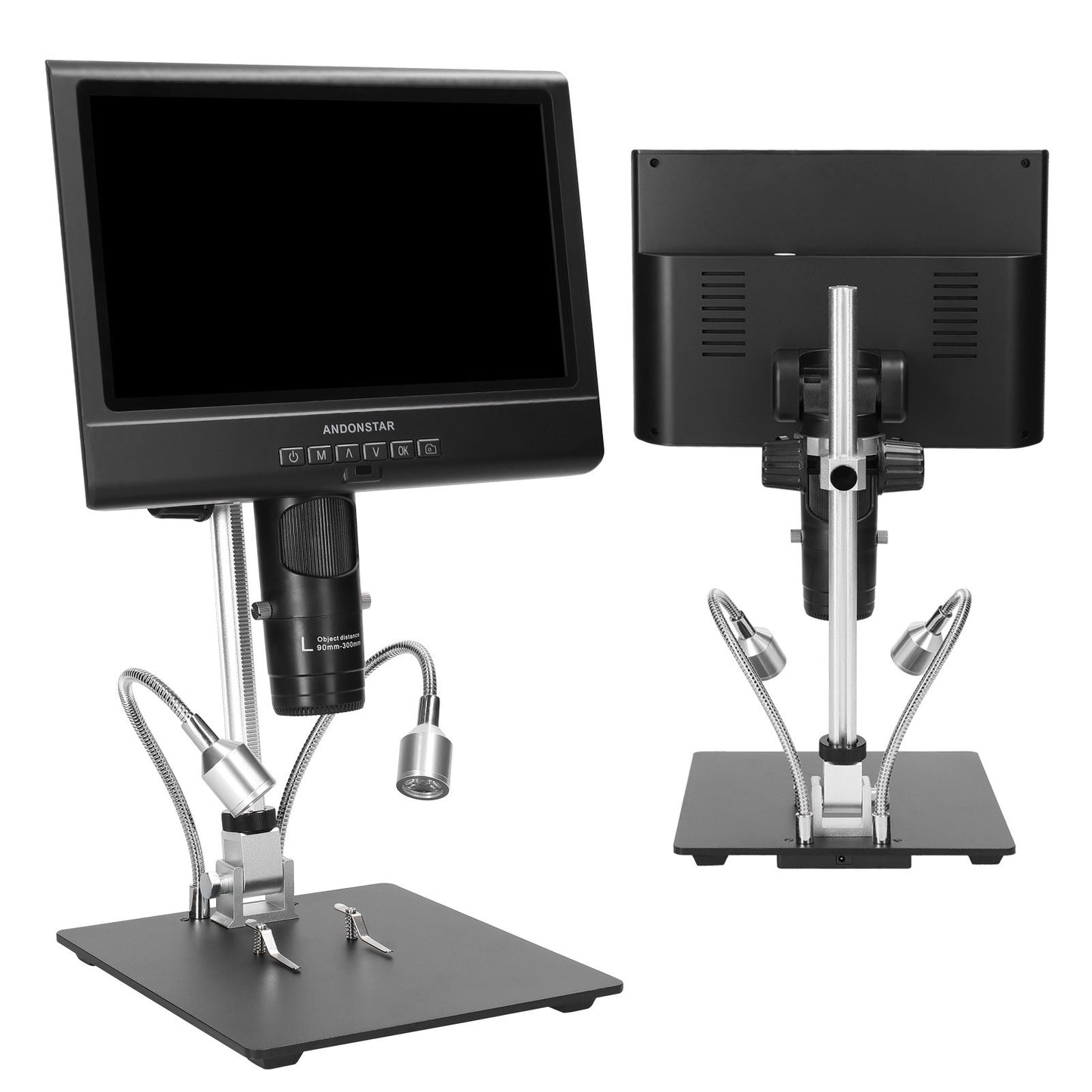 1080P Digital Soldering Microscope with 10-Inch LCD, 4X Magnification, Video & Photo Capture, LED Shadowless Lamp