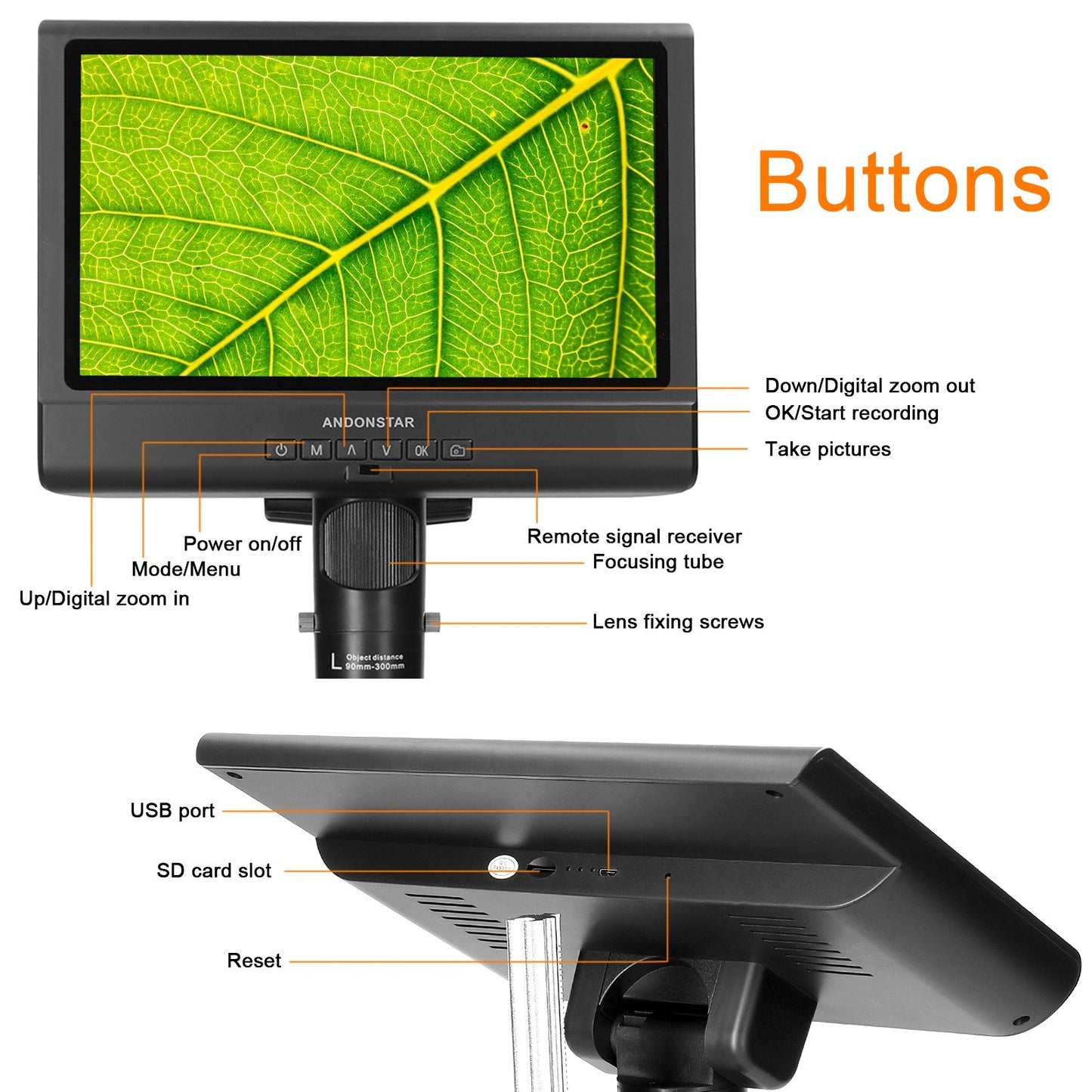1080P Digital Soldering Microscope with 10-Inch LCD, 4X Magnification, Video & Photo Capture, LED Shadowless Lamp