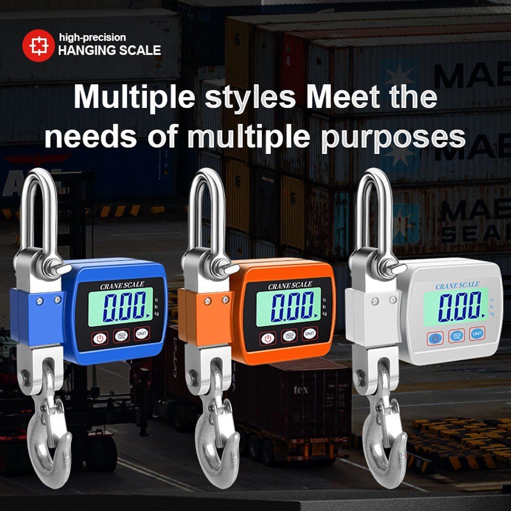 Portable Industrial Electronic Crane Scale 0.05-500kg with LCD Display & Unit Change Function
