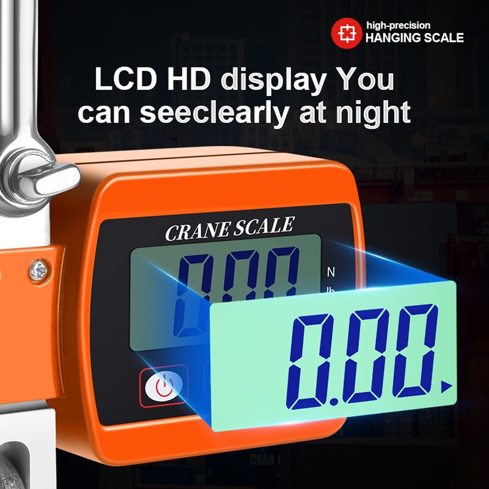 Portable Industrial Electronic Crane Scale 0.05-500kg with LCD Display & Unit Change Function