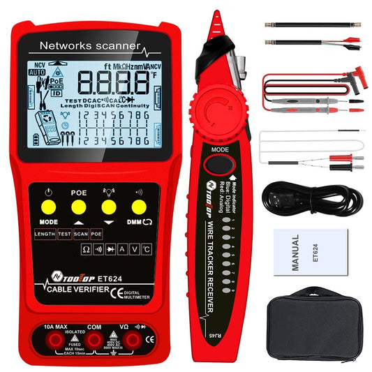 ET624 Portable 2-in-1 Network Cable Finder & Multimeter with LCD Display