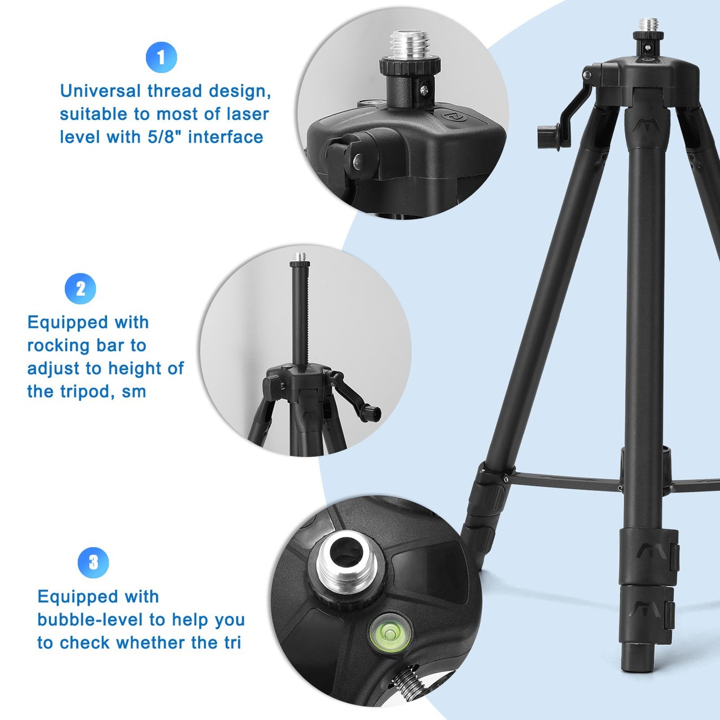 16-Line Multifunctional Self-Leveling Laser Level with Rechargeable Battery, Waterproof Ground & Wall Level Tool Set, Includes 1.2m Adjustable Tripod for Home Improvement