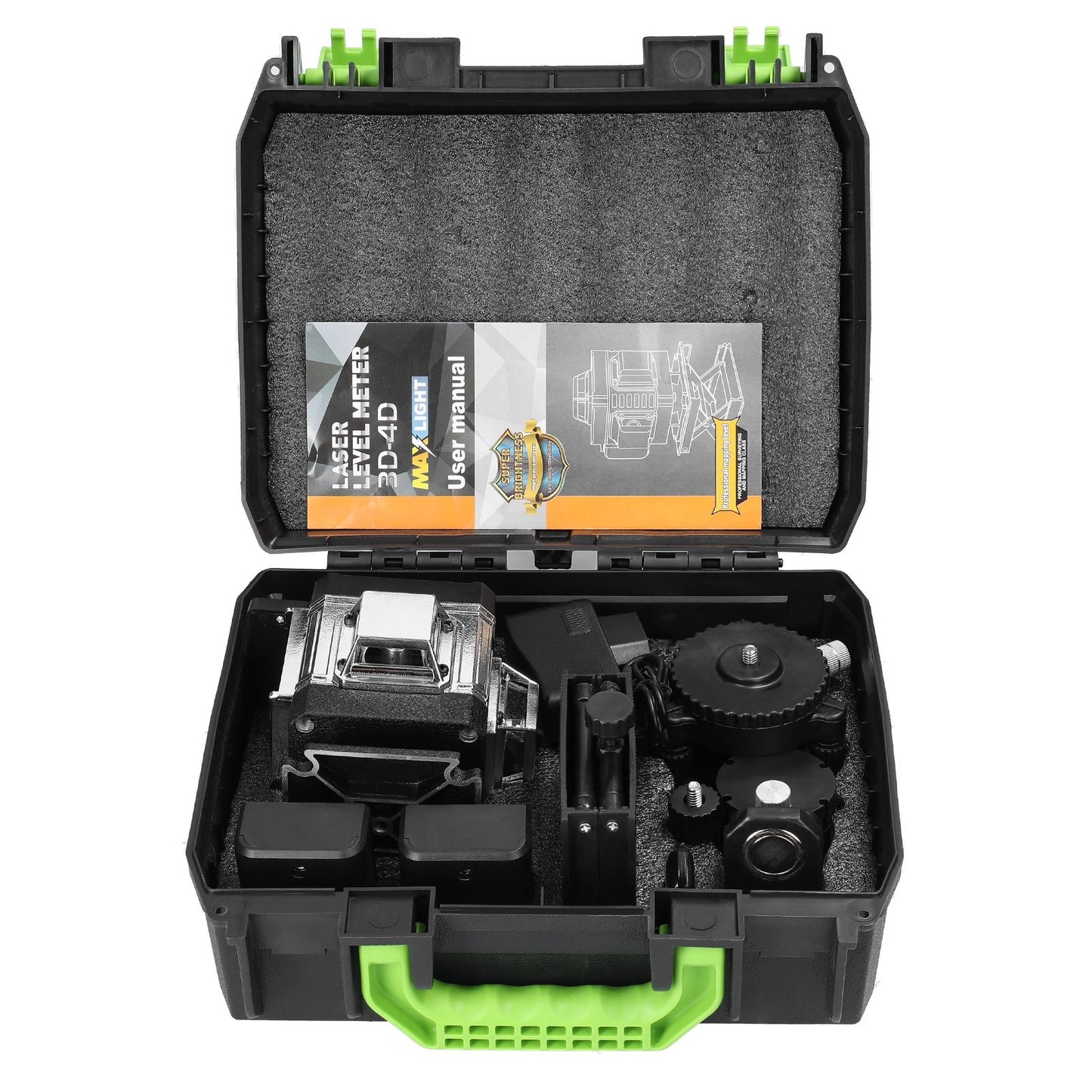 16-Line Multifunctional Self-Leveling Laser Level with Rechargeable Battery, Waterproof Ground & Wall Level Tool Set, Includes 1.2m Adjustable Tripod for Home Improvement