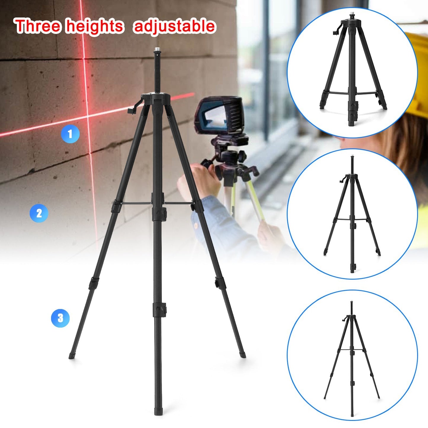 16-Line Multifunctional Self-Leveling Laser Level with Rechargeable Battery, Waterproof Ground & Wall Level Tool Set, Includes 1.2m Adjustable Tripod for Home Improvement
