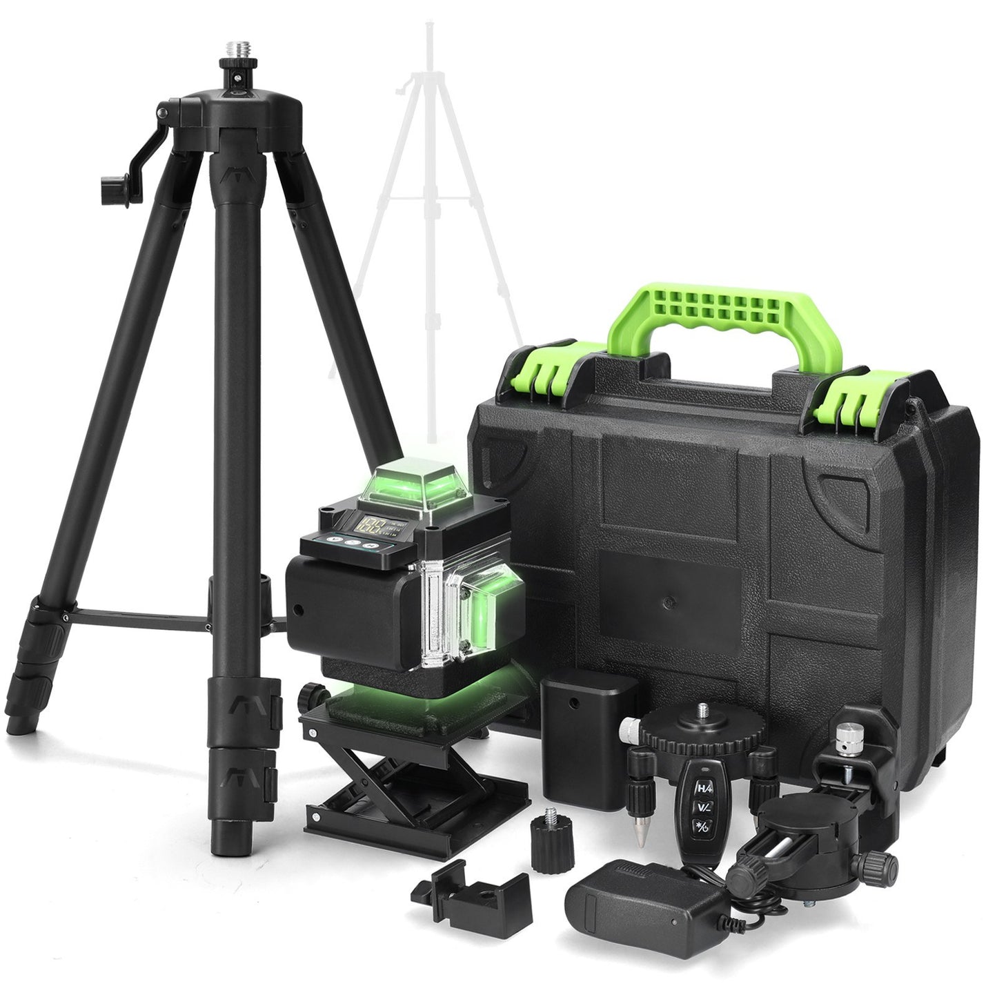 16-Line Multifunctional Self-Leveling Laser Level with Rechargeable Battery, Waterproof Ground & Wall Level Tool Set, Includes 1.2m Adjustable Tripod for Home Improvement