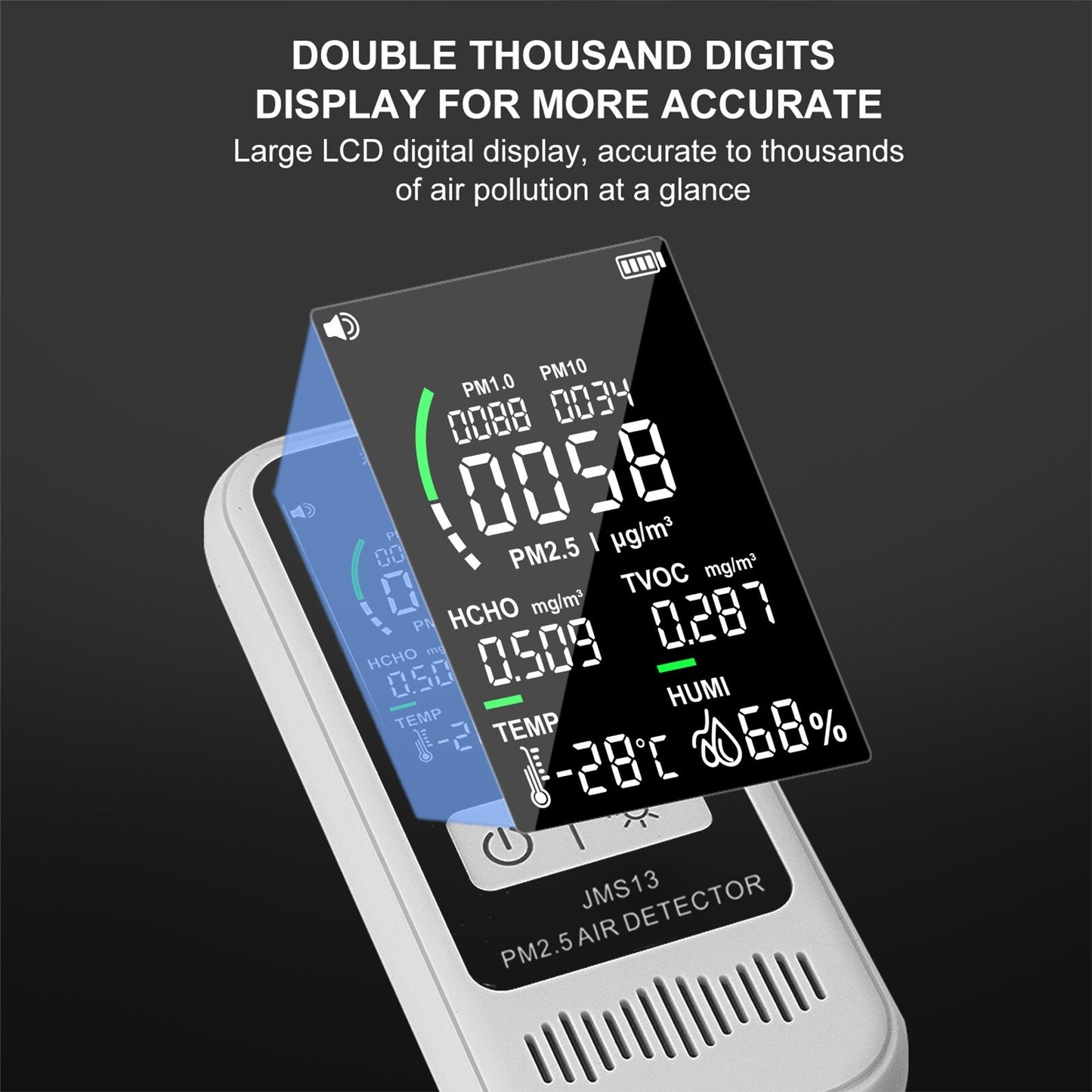 NOYAFA JMS13 PM2.5 Air Quality Detector | LCD Digital TVOC/Formaldehyde Tester
