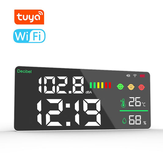 Tuya Smart WiFi Decibel Meter with Temperature, Humidity, and Alarm Clock Functions