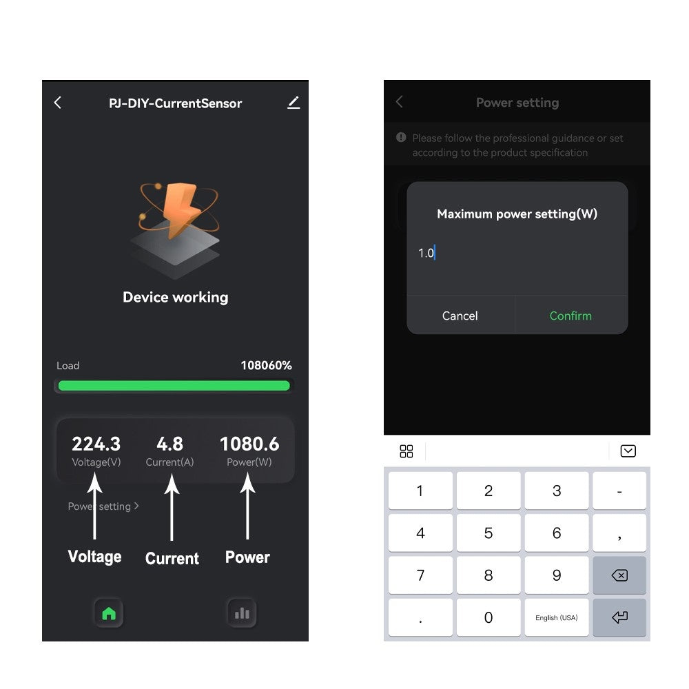 Tuya WiFi Energy Meter 80A Clamp KWh Monitor, Alexa & Google Home Compatible