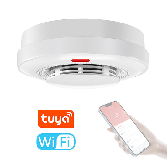 WiFi Smoke Detector with Remote App Alert & Alarm Cancel Feature – Tuya Smart Fire Protection Sensor