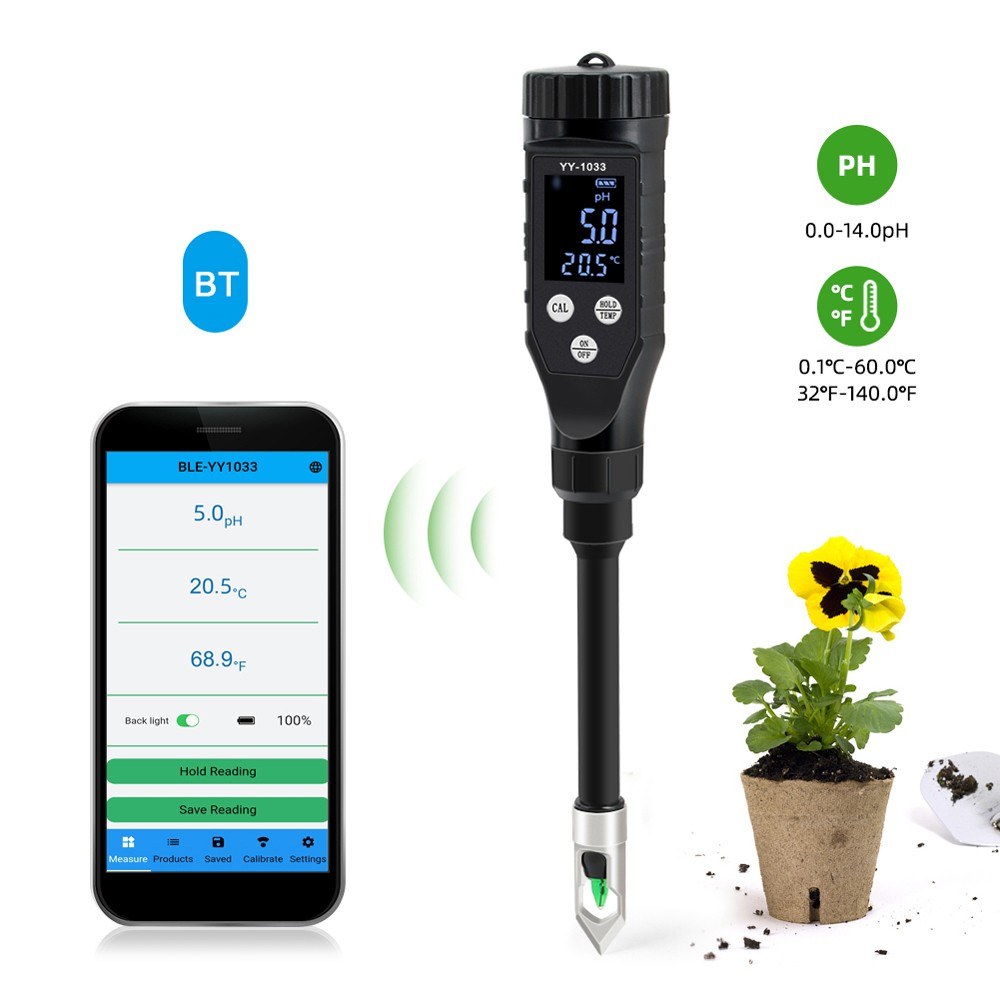 LCD Digital 2-in-1 Soil PH & Temperature Tester for Garden Plants