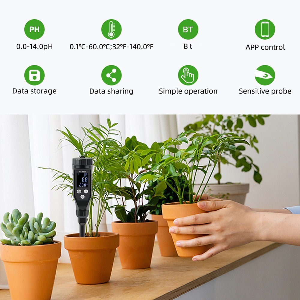 LCD Digital 2-in-1 Soil PH & Temperature Tester for Garden Plants