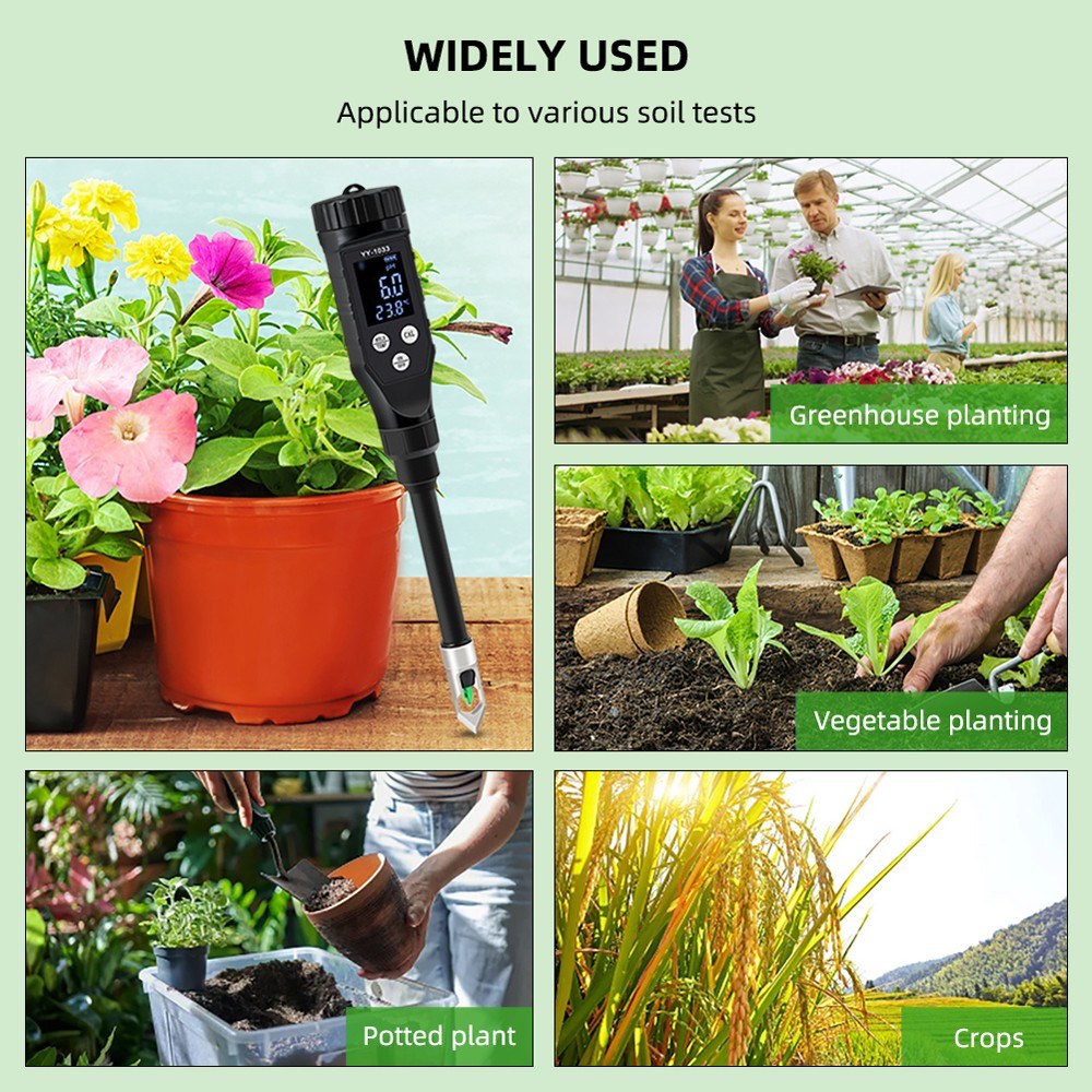 LCD Digital 2-in-1 Soil PH & Temperature Tester for Garden Plants