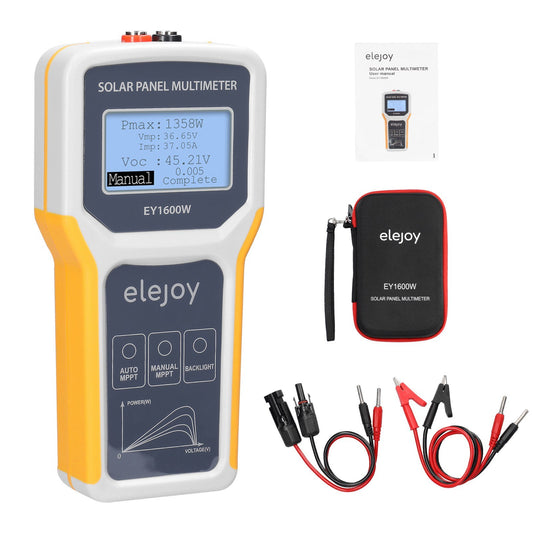 Solar Panel Tester 1600W MPPT Photovoltaic Multimeter - Voltage, Current & Power Meter with LCD Backlight
