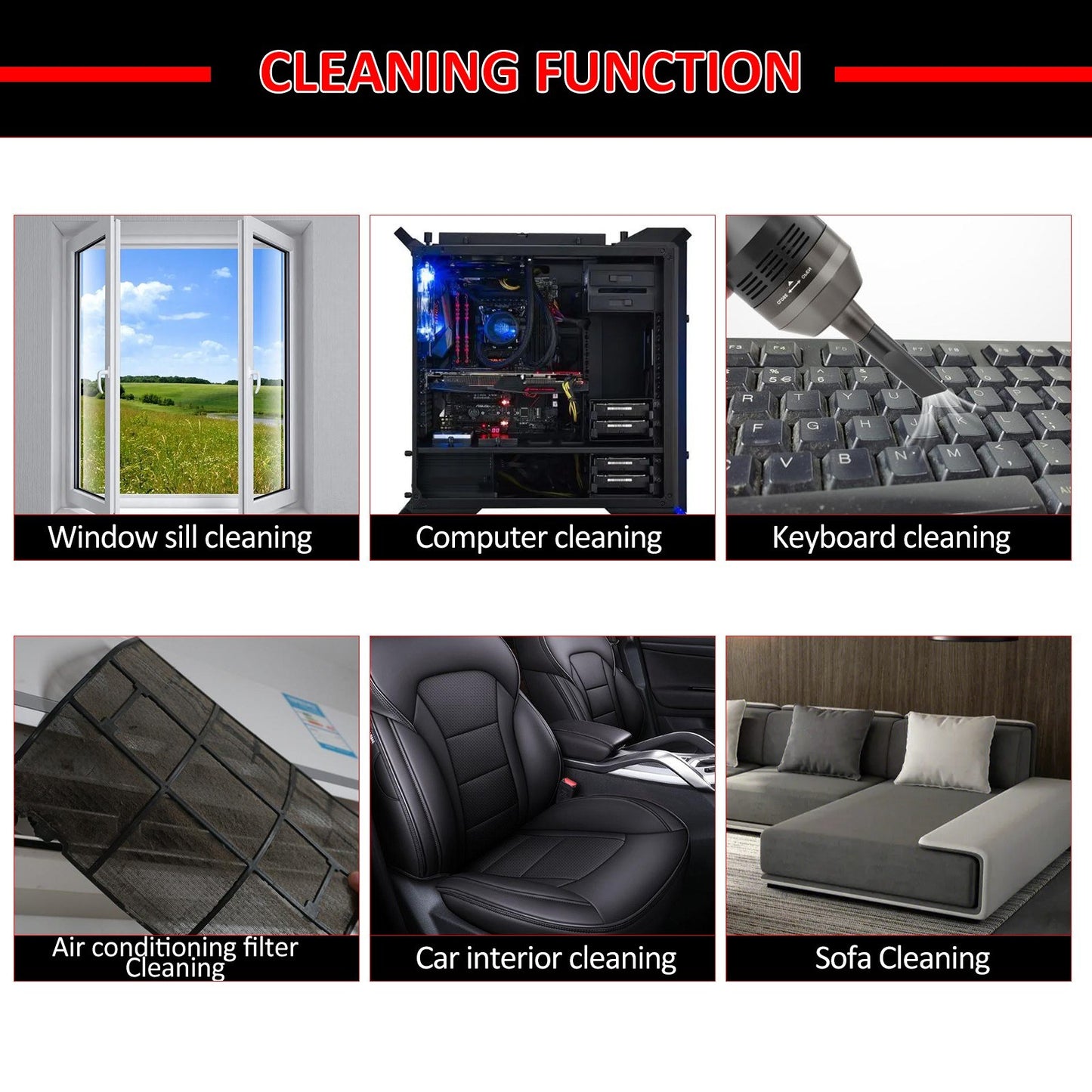 Digital Screen Electric Air Duster - 100W, 7500mAh Brush Motor Cleaner for Computers & Cars