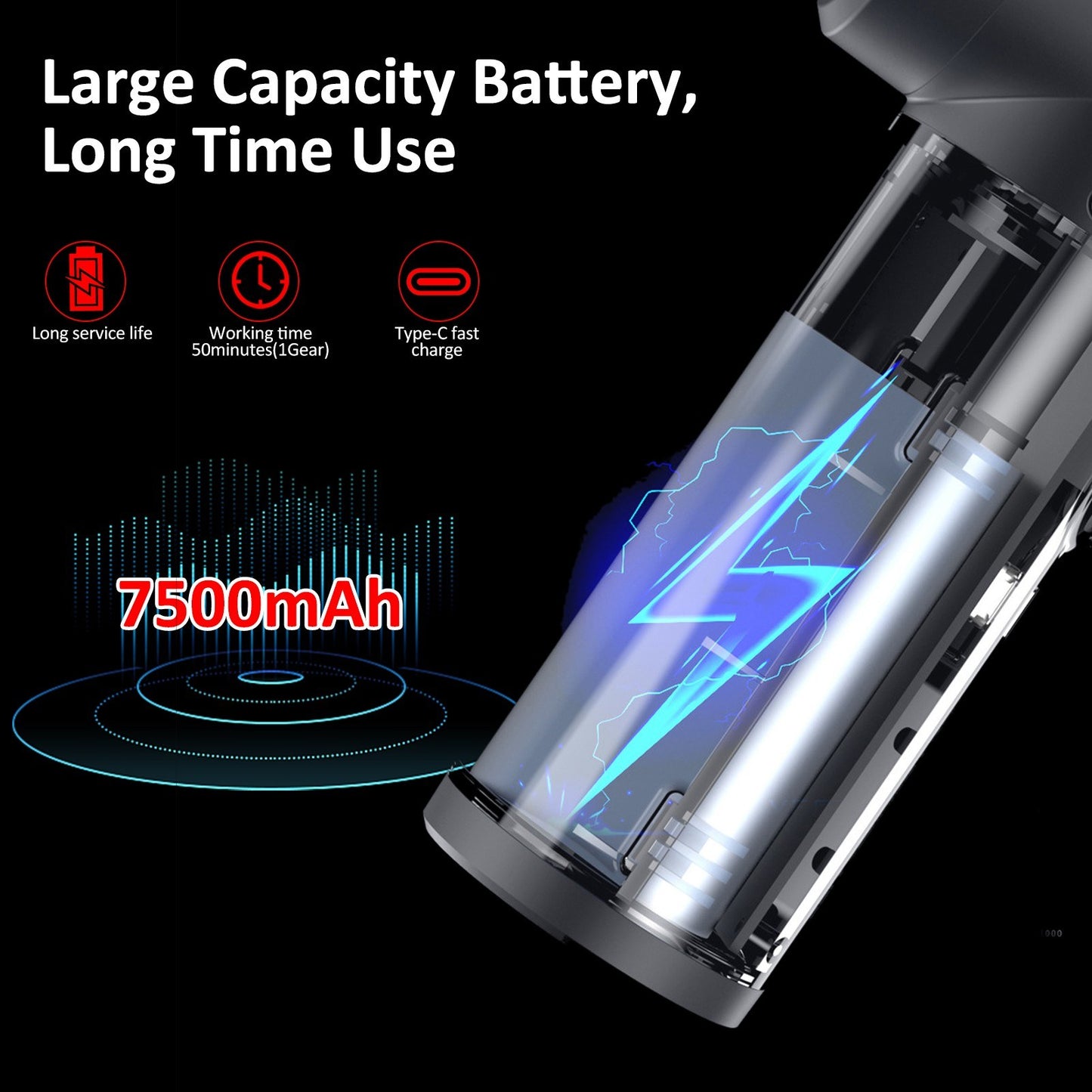 Digital Screen Electric Air Duster - 100W, 7500mAh Brush Motor Cleaner for Computers & Cars