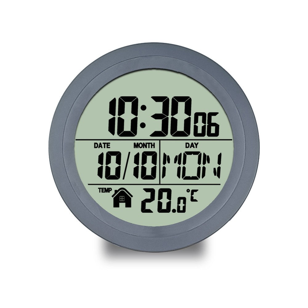 Waterproof LCD Suction Cup Clock with Temperature Display for Bathroom & Kitchen