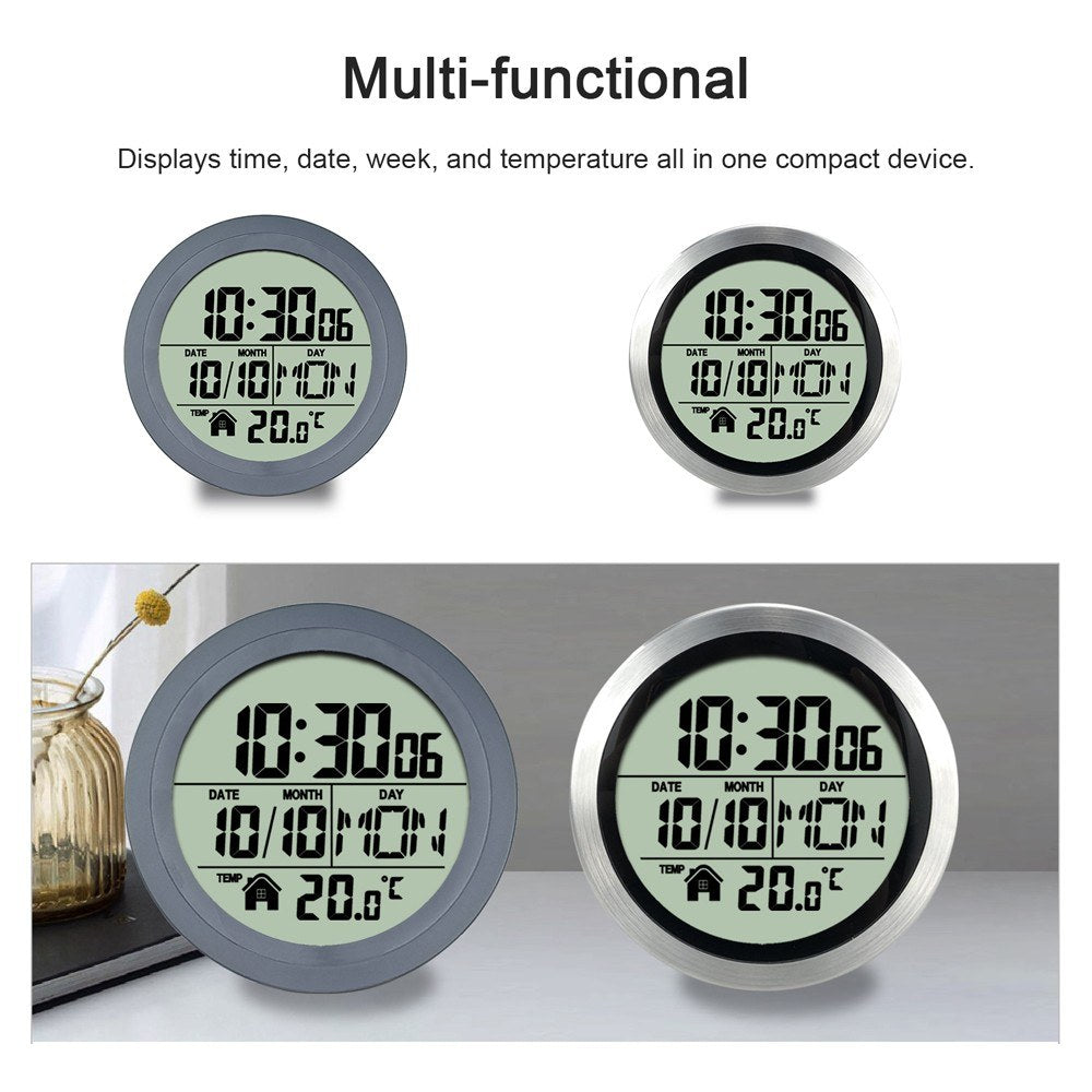 Waterproof LCD Suction Cup Clock with Temperature Display for Bathroom & Kitchen