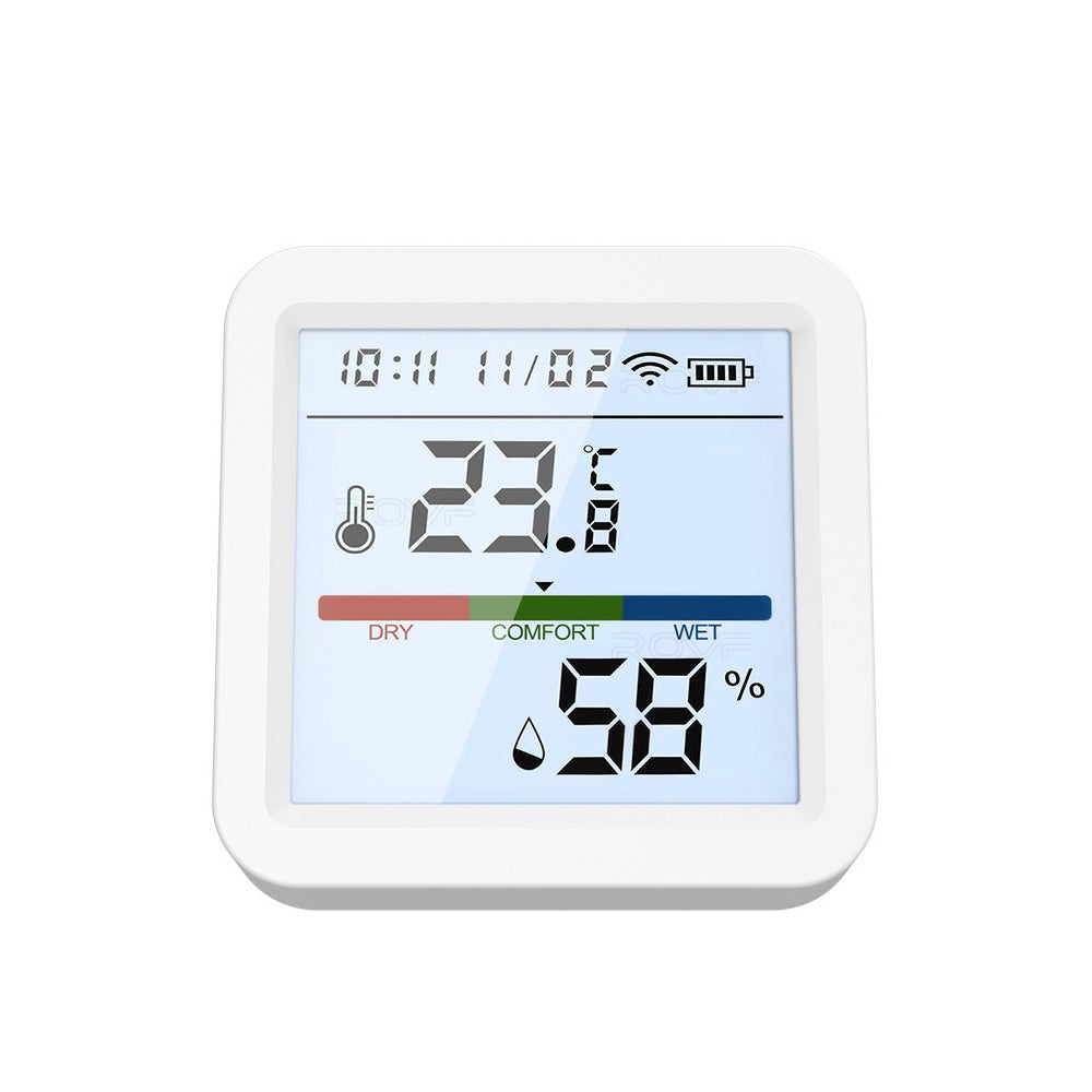 Smart WiFi Bluetooth Temperature Humidity Monitor with LCD Backlight