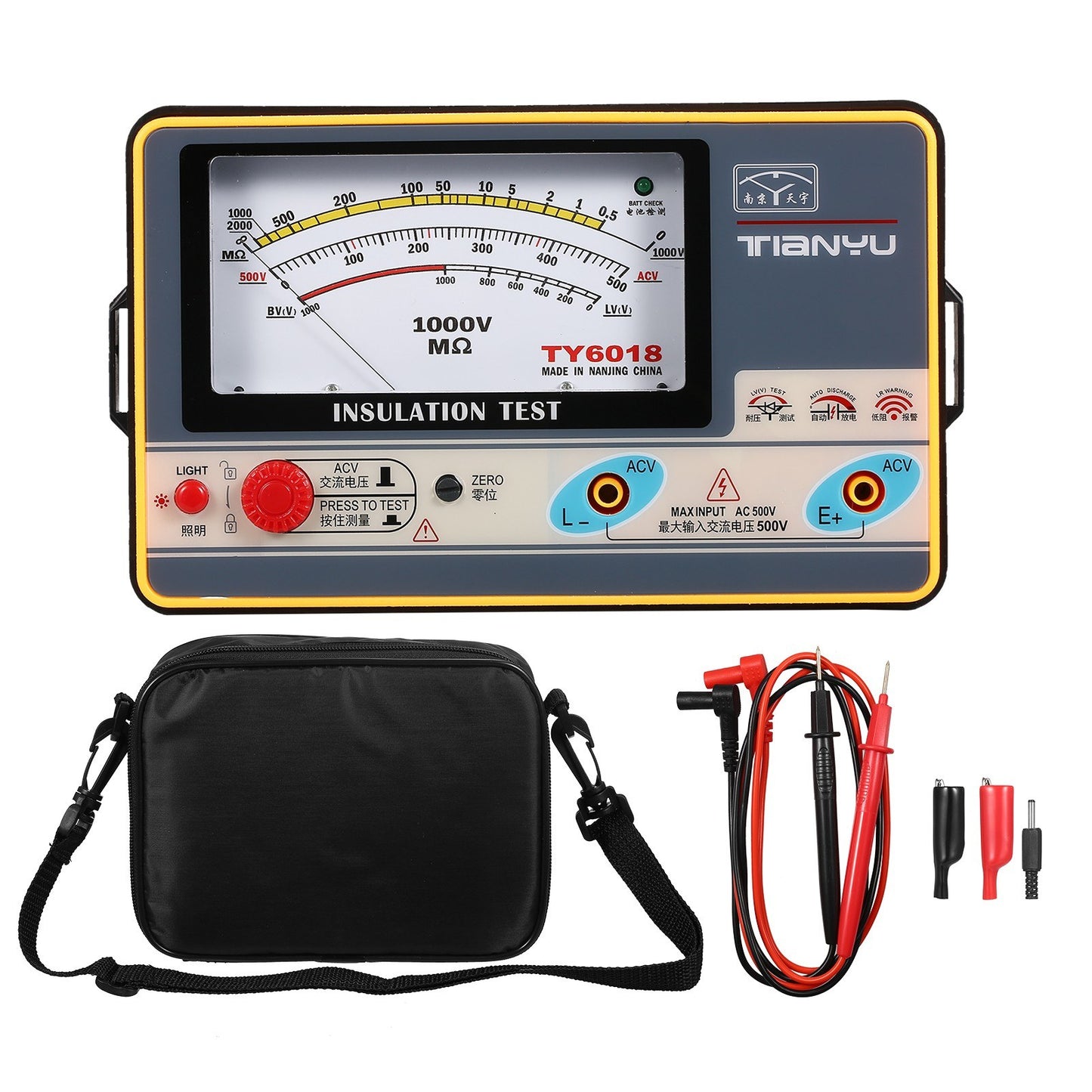 High Accuracy 1000V Digital Insulation Resistance Meter Megohmmeter 0-2000MΩ Tester