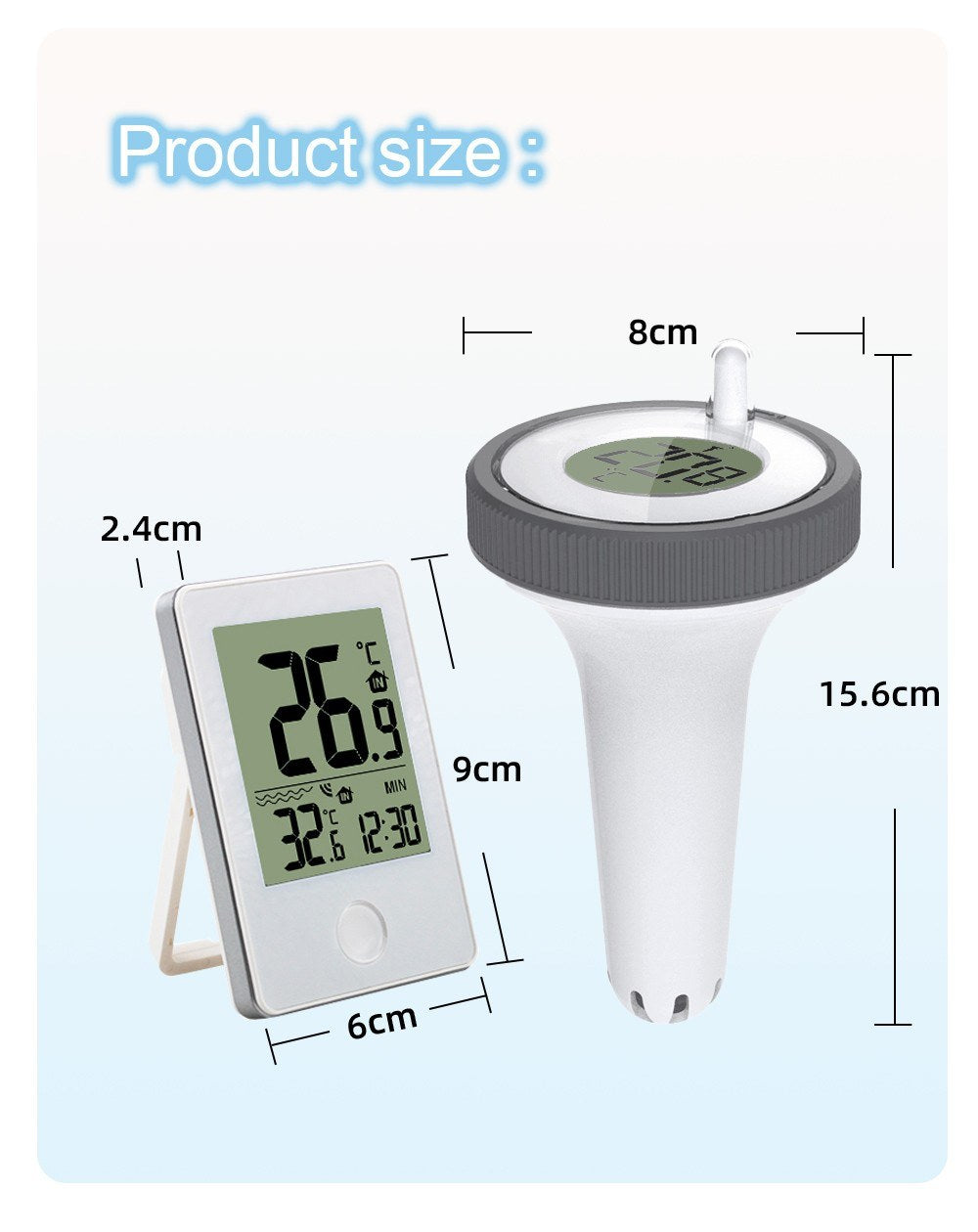 Floating Digital Pool & Aquarium Thermometer for Pools, Bathrooms, and Sinks