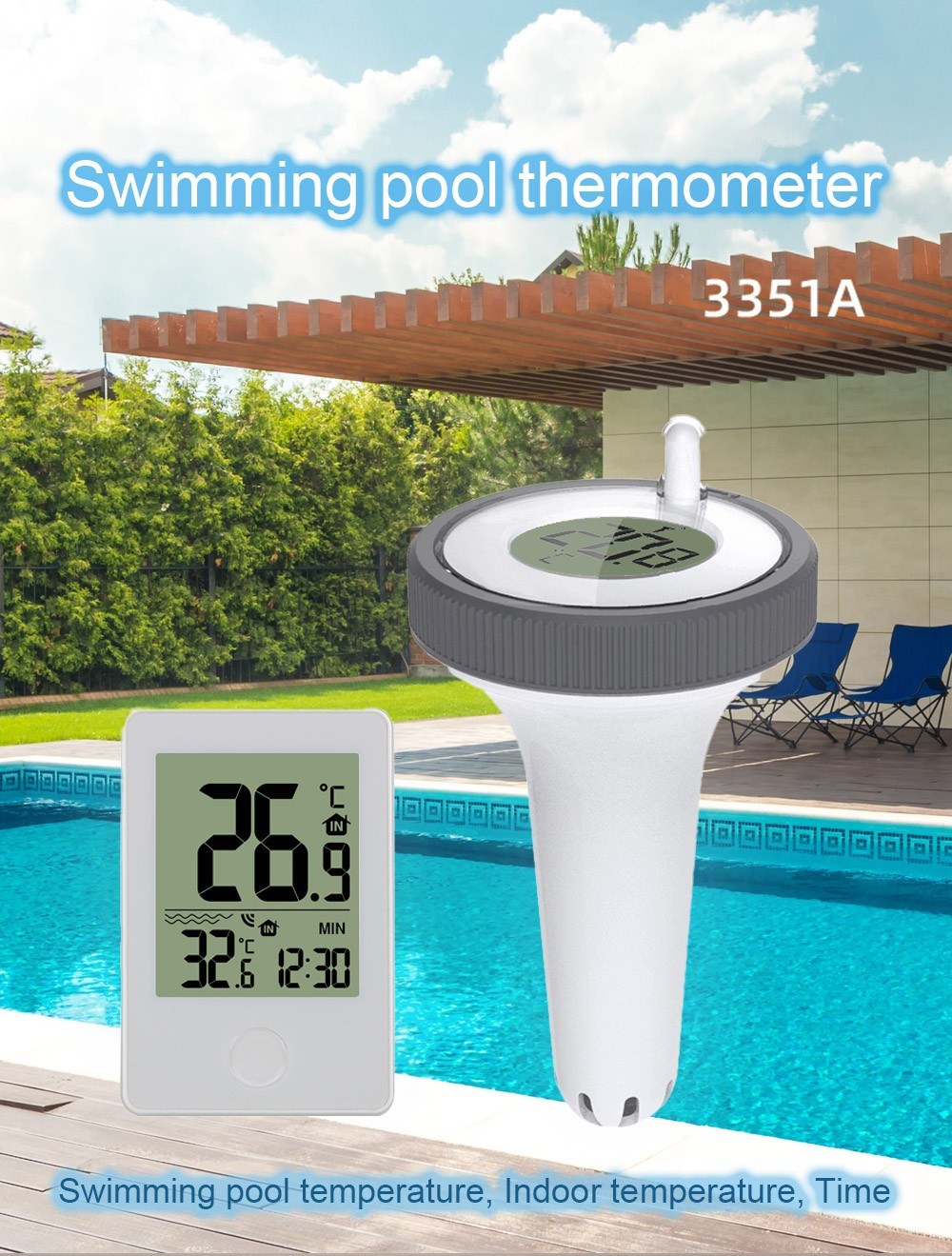 Floating Digital Pool & Aquarium Thermometer for Pools, Bathrooms, and Sinks