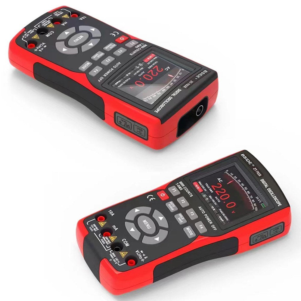 2-in-1 Digital Oscilloscope Multimeter, 2.8 IPS Display, 48MSa/s, 10MHz, True RMS, 9999 Counts