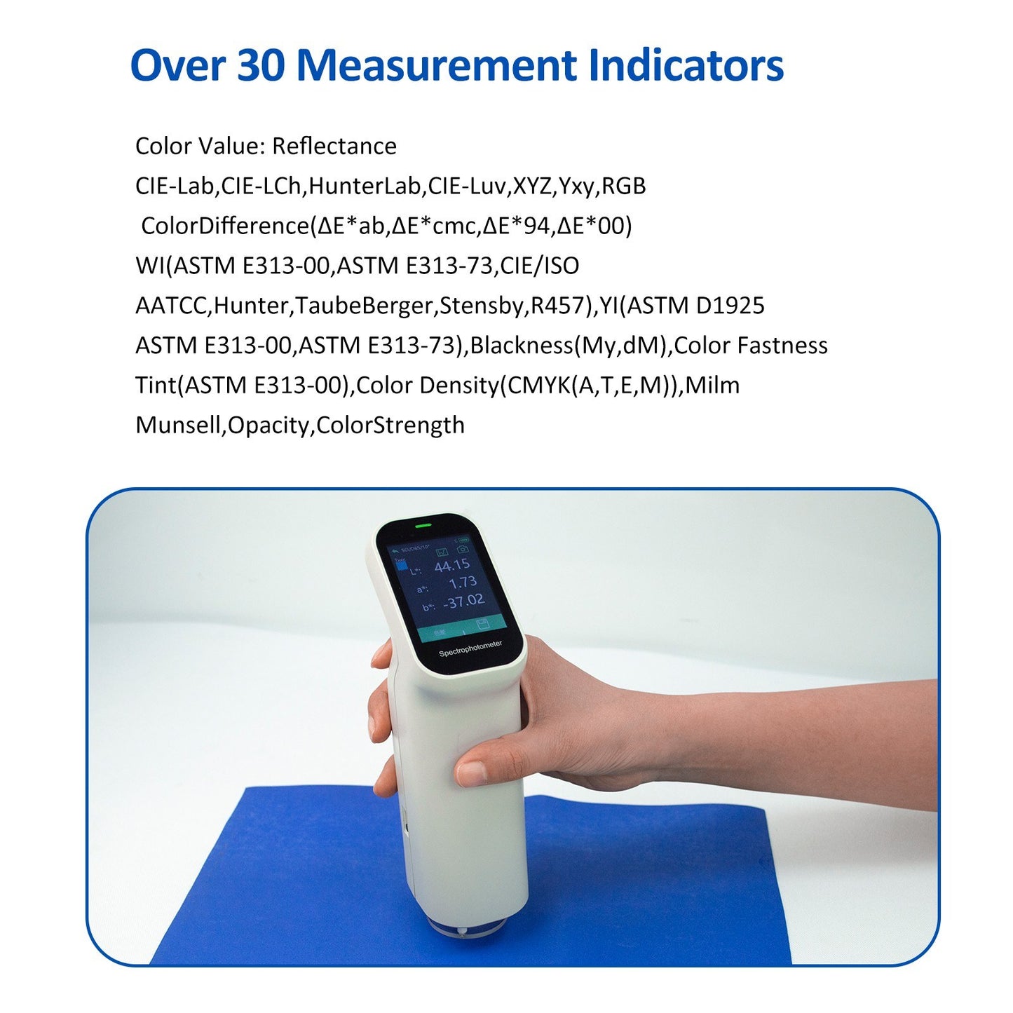Handheld Colorimeter & Spectrophotometer with Auto Calibration - Rechargeable, 6mm Aperture, IPS Touchscreen
