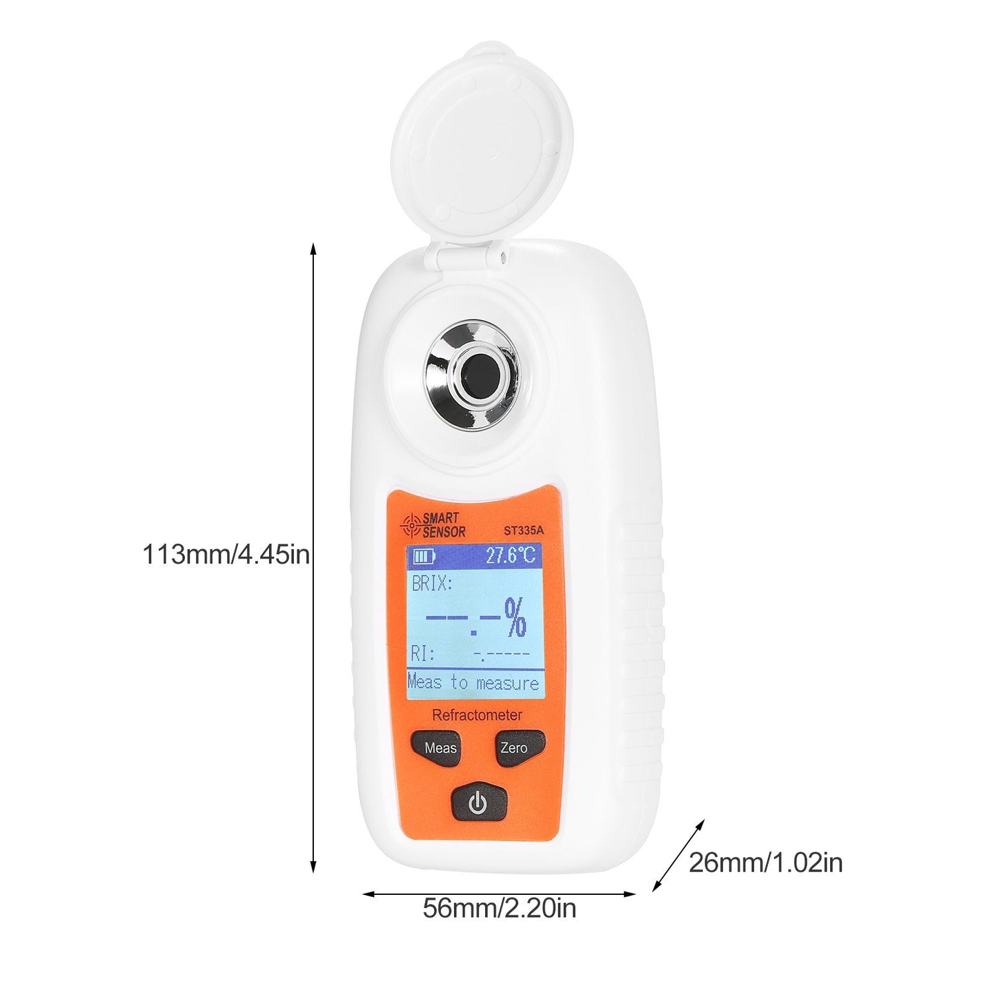 Portable SMART SENSOR ST335A Digital Honey Refractometer with ATC, LCD Display, 0-35% Brix Scale, Sugar Concentration Tester