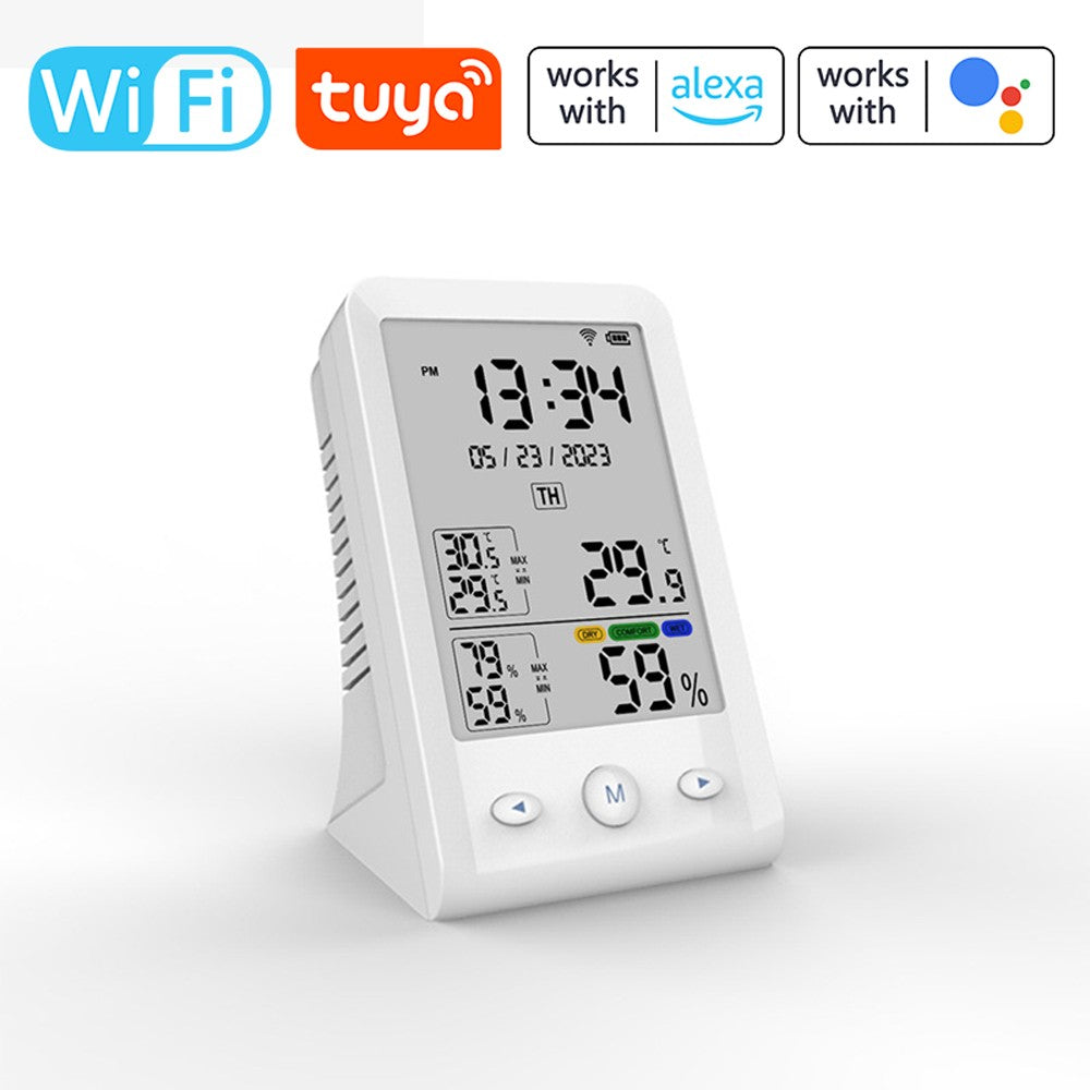 Tuya WiFi USB Rechargeable Temperature & Humidity Monitor for Home, Office, Baby Room Hygrothermograph