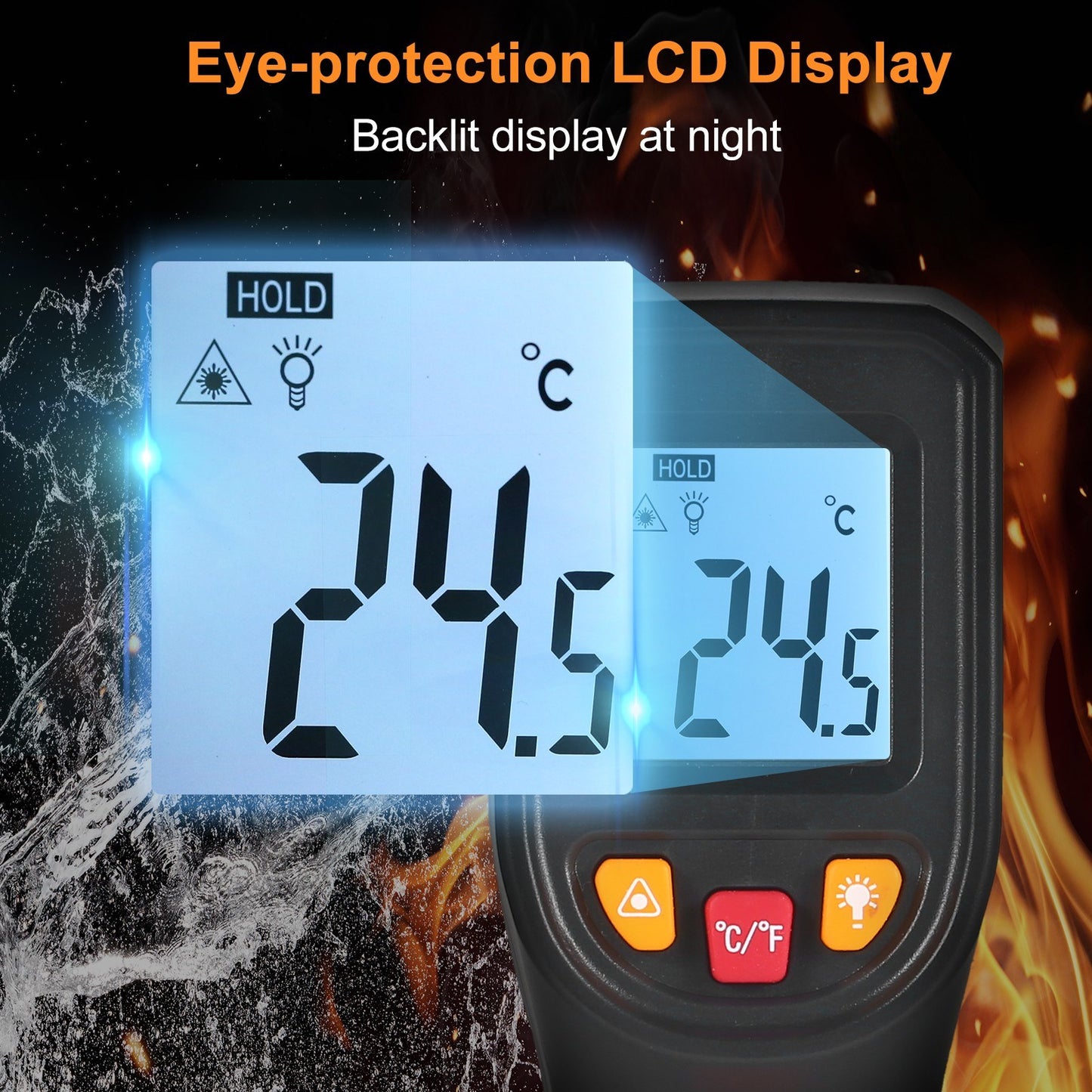 NJTY Infrared Thermometer Non-Contact Digital Gun, -50°C to 400°C (-58°F to 752°F), Ideal for Industrial, Kitchen, Automotive Use