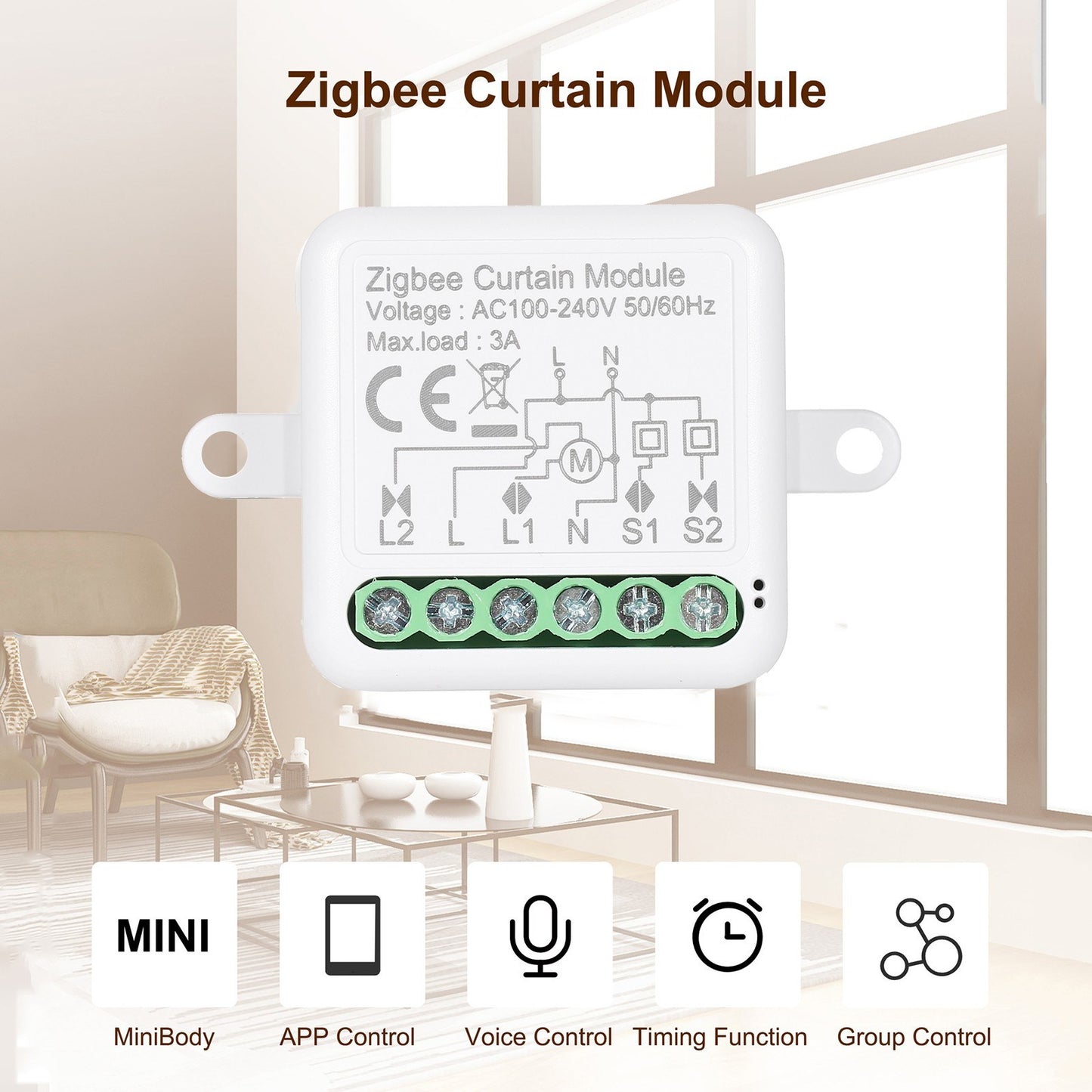 Zigbee 3.0 Mini WiFi Smart Relay Switch, 1-Way DIY Light Module, Smart Life App & Alexa/Google Home Compatible (2CH)