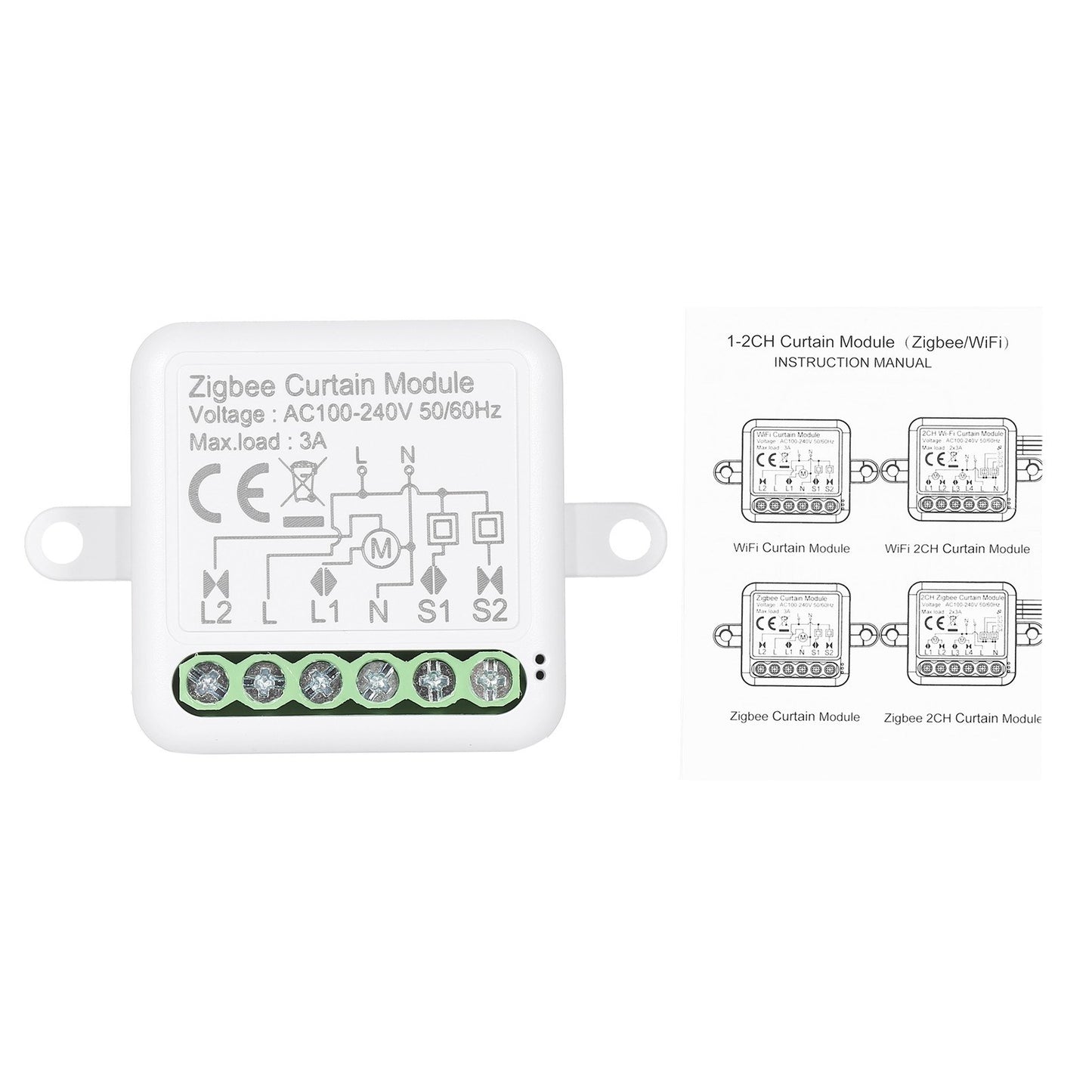 Zigbee 3.0 Mini WiFi Smart Relay Switch, 1-Way DIY Light Module, Smart Life App & Alexa/Google Home Compatible (2CH)