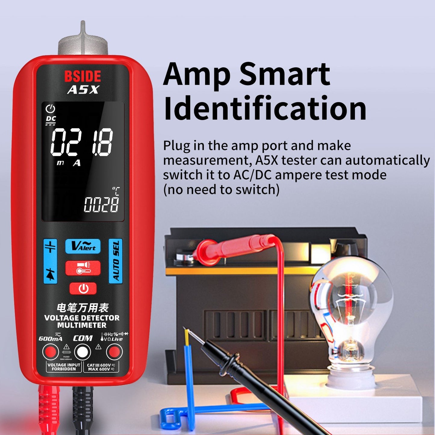 Professional Digital Multimeter: Voltage, Current, Resistance, Frequency, Capacitance, Diode, Temperature Tester