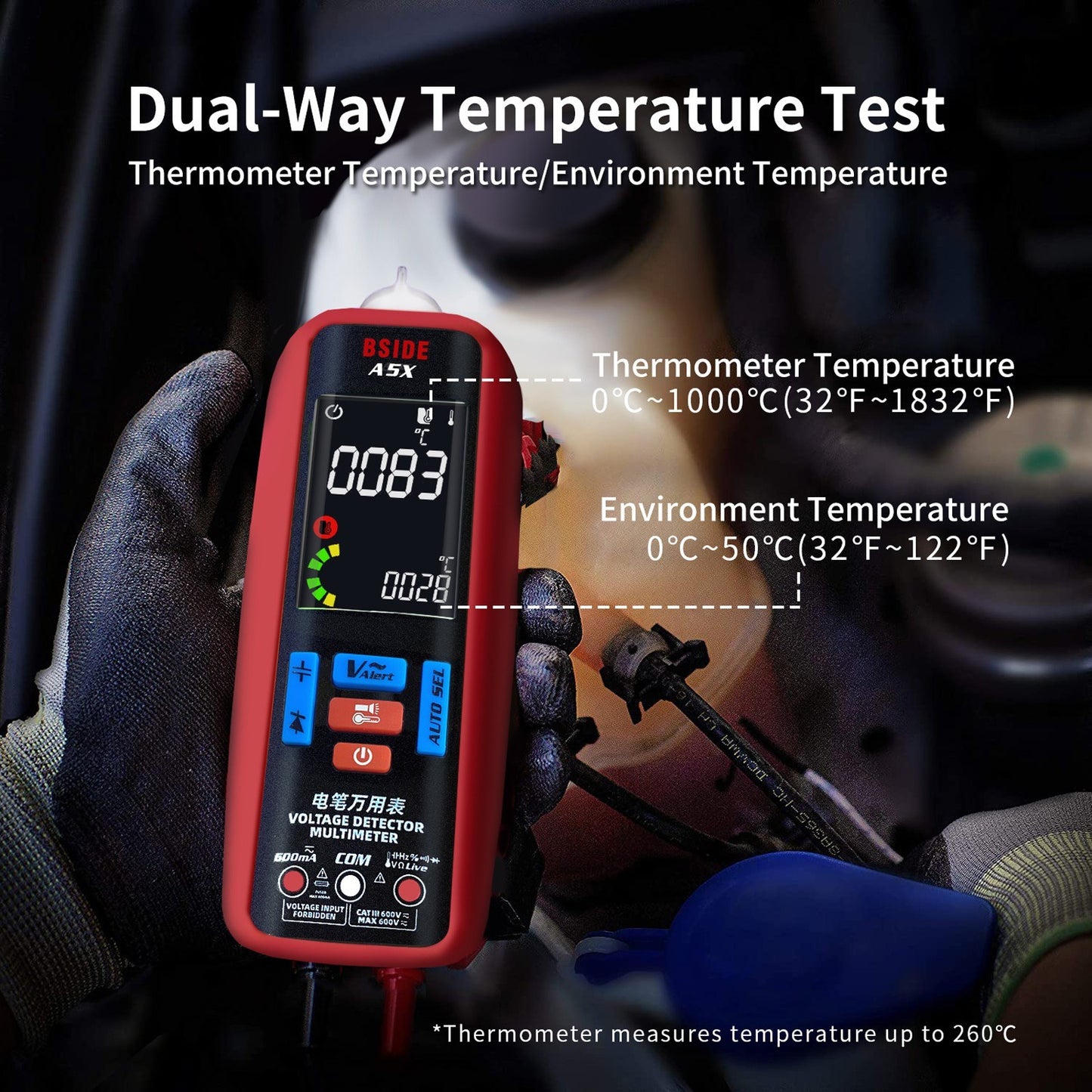 Professional Digital Multimeter: Voltage, Current, Resistance, Frequency, Capacitance, Diode, Temperature Tester