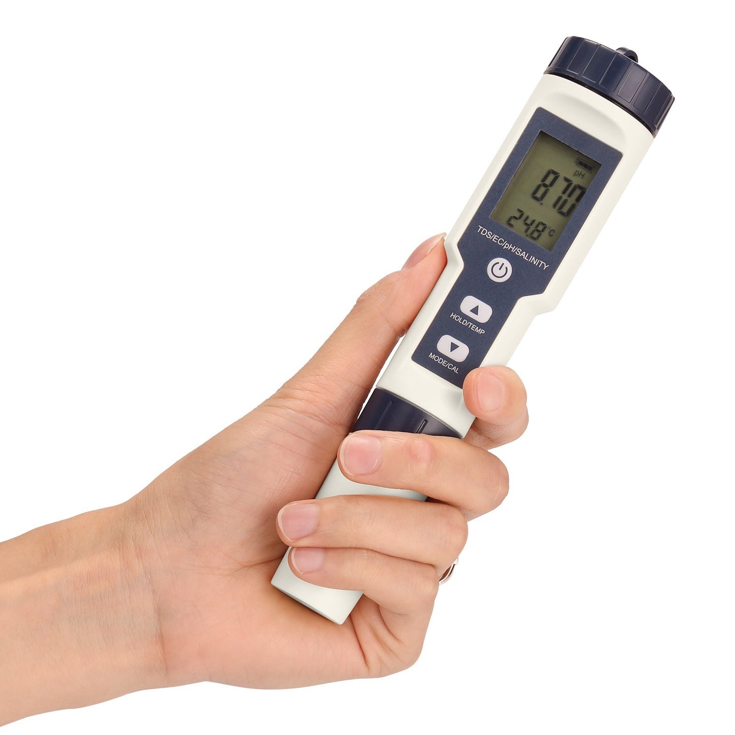 5-in-1 Digital Multi-Parameter Water Quality Tester: pH, EC, TDS, Salinity, Thermometer
