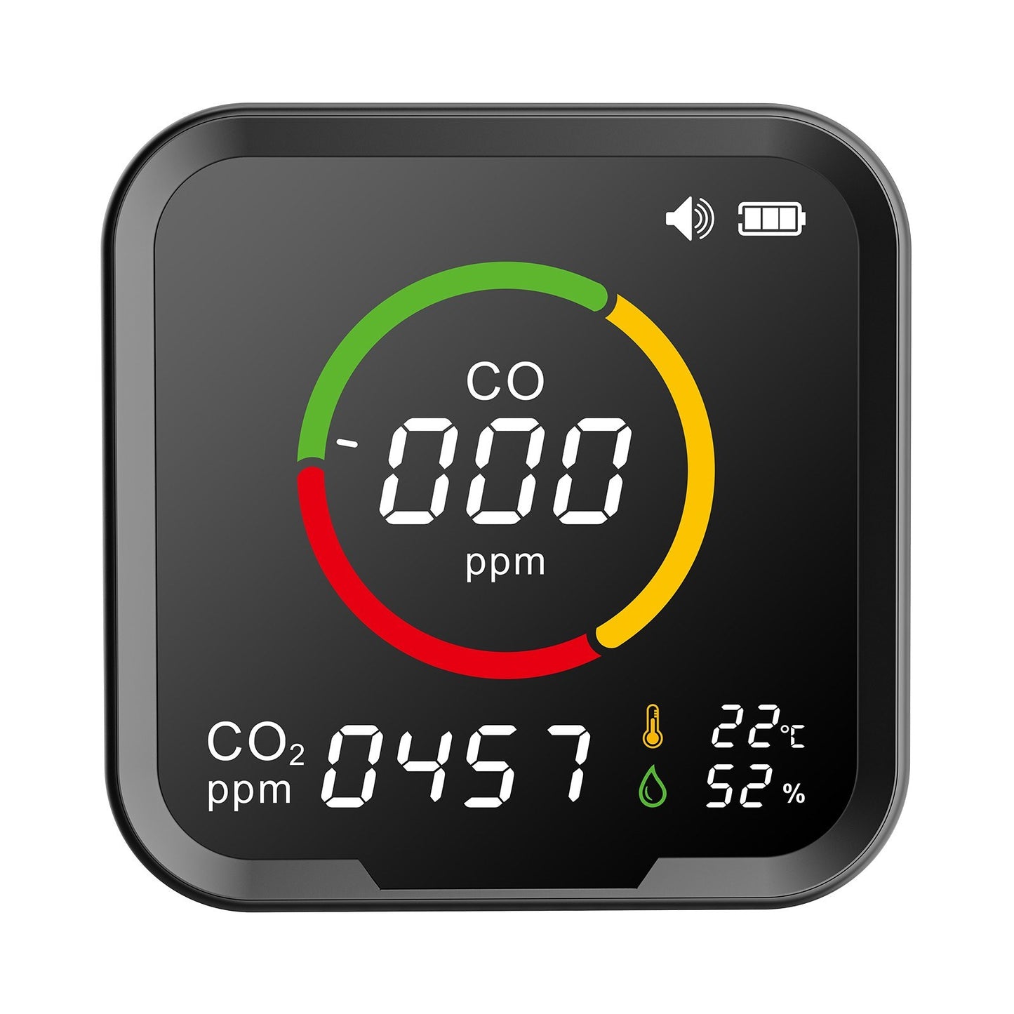 Smart WiFi CO & CO2 Detector: Portable Air Quality Monitor with Temperature & Humidity Sensor