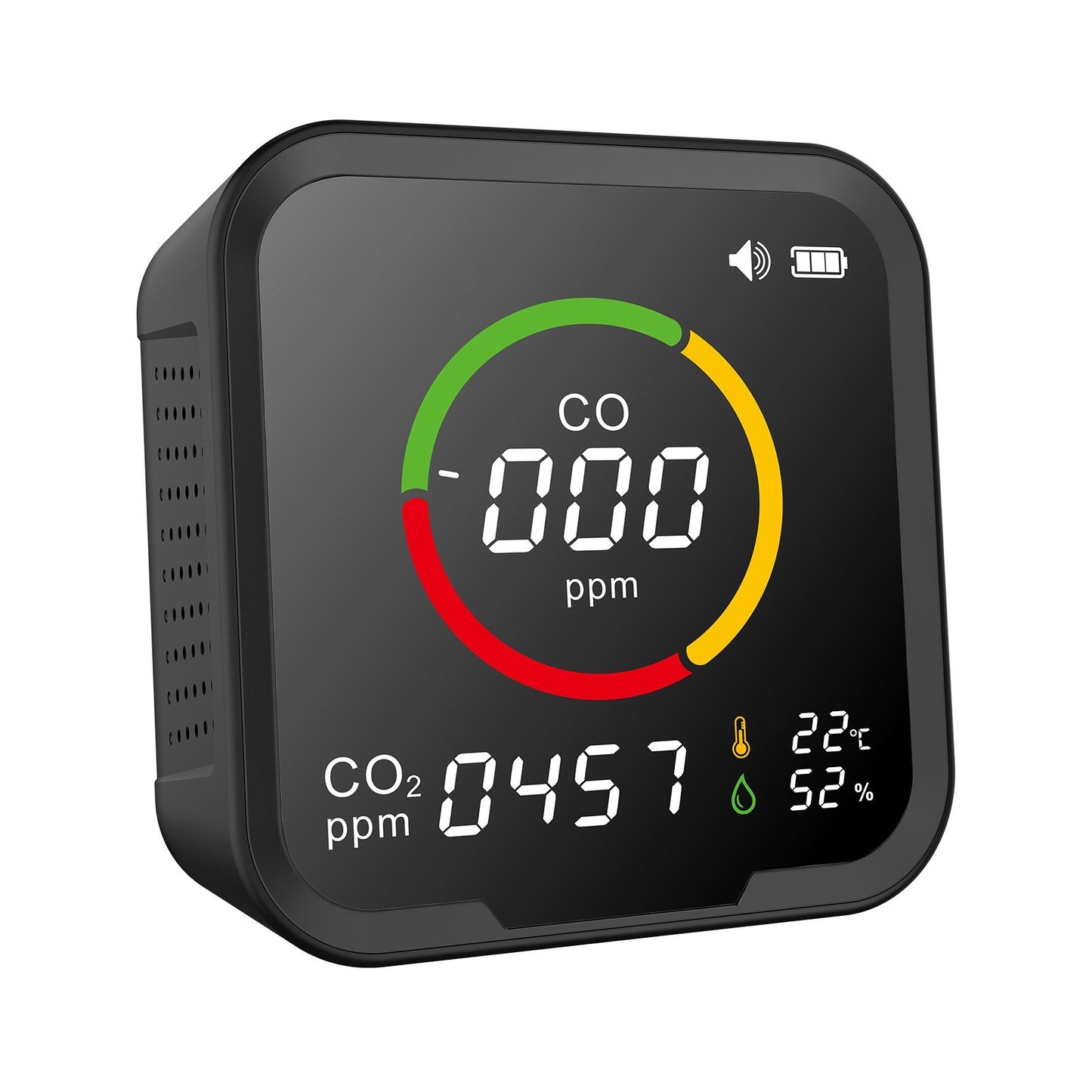 Smart WiFi CO & CO2 Detector: Portable Air Quality Monitor with Temperature & Humidity Sensor